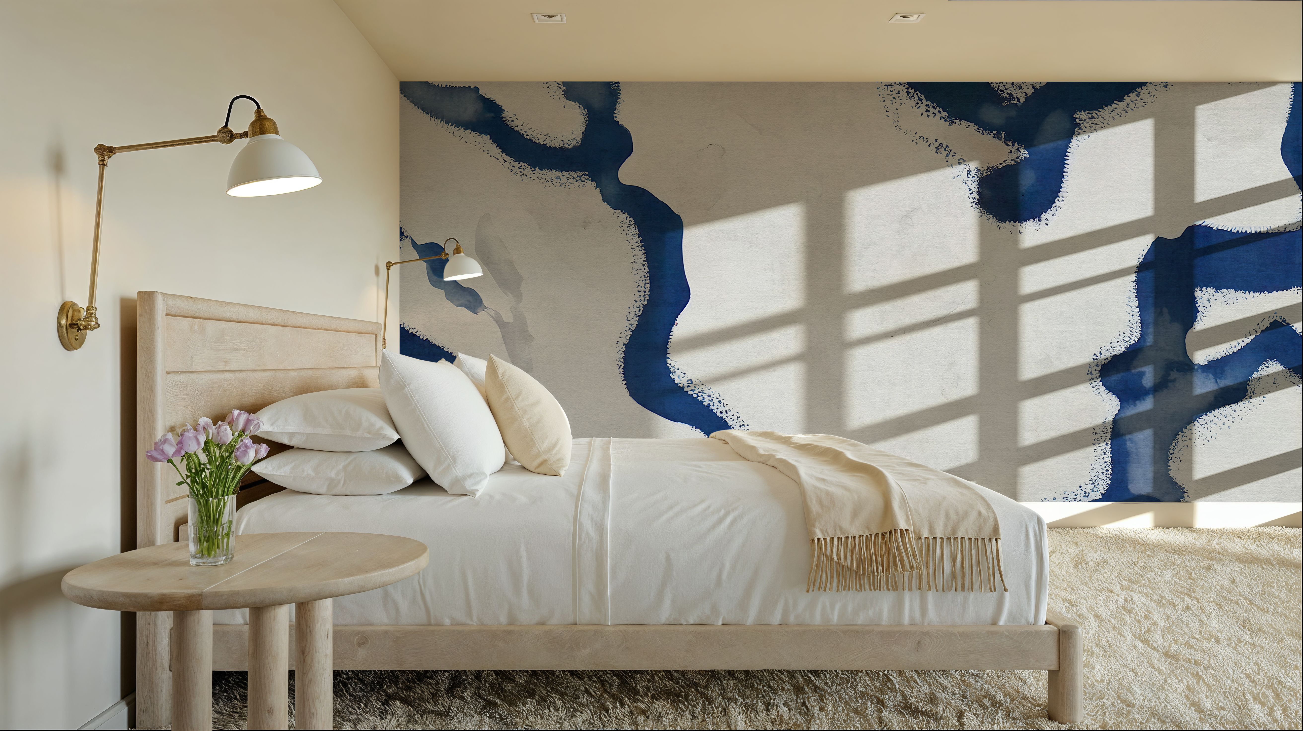 Abstract River Marks, Ocean Blue