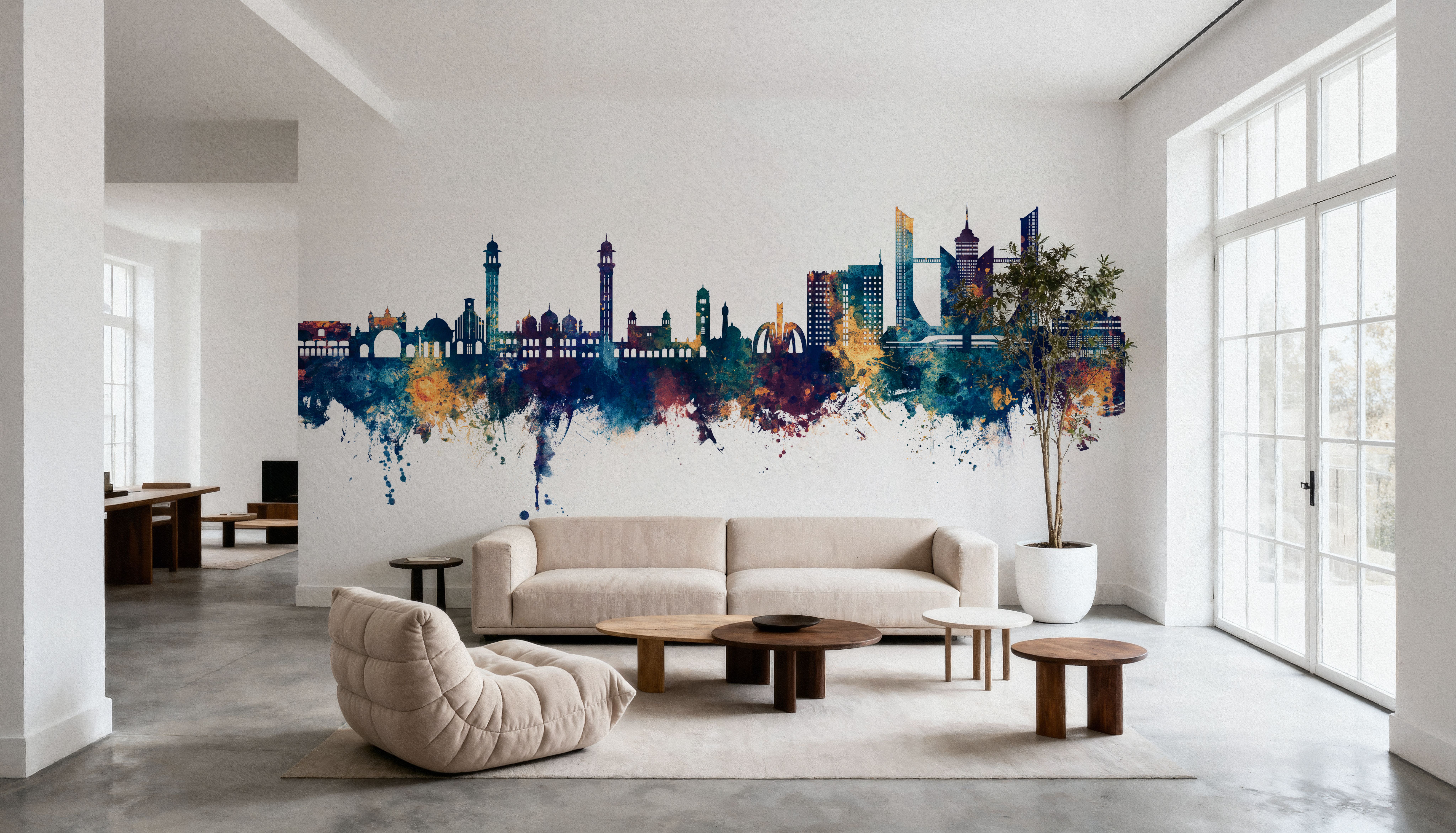 Faislabad Pakistan Skyline Blue & Bronze