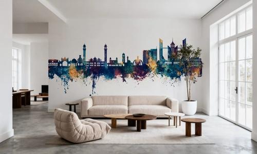 Faislabad Pakistan Skyline Blue & Bronze