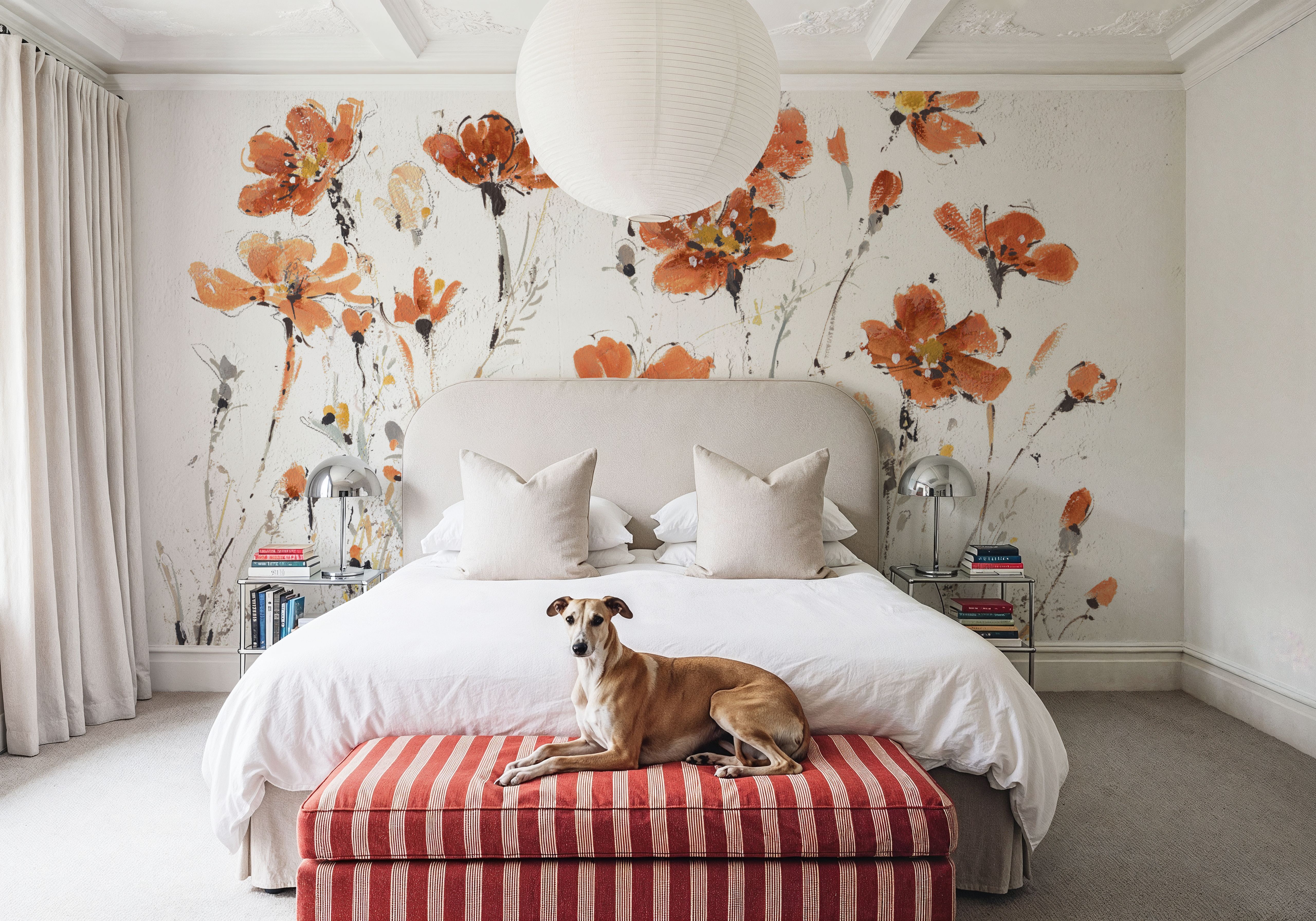 Wildflowers III Orange on White