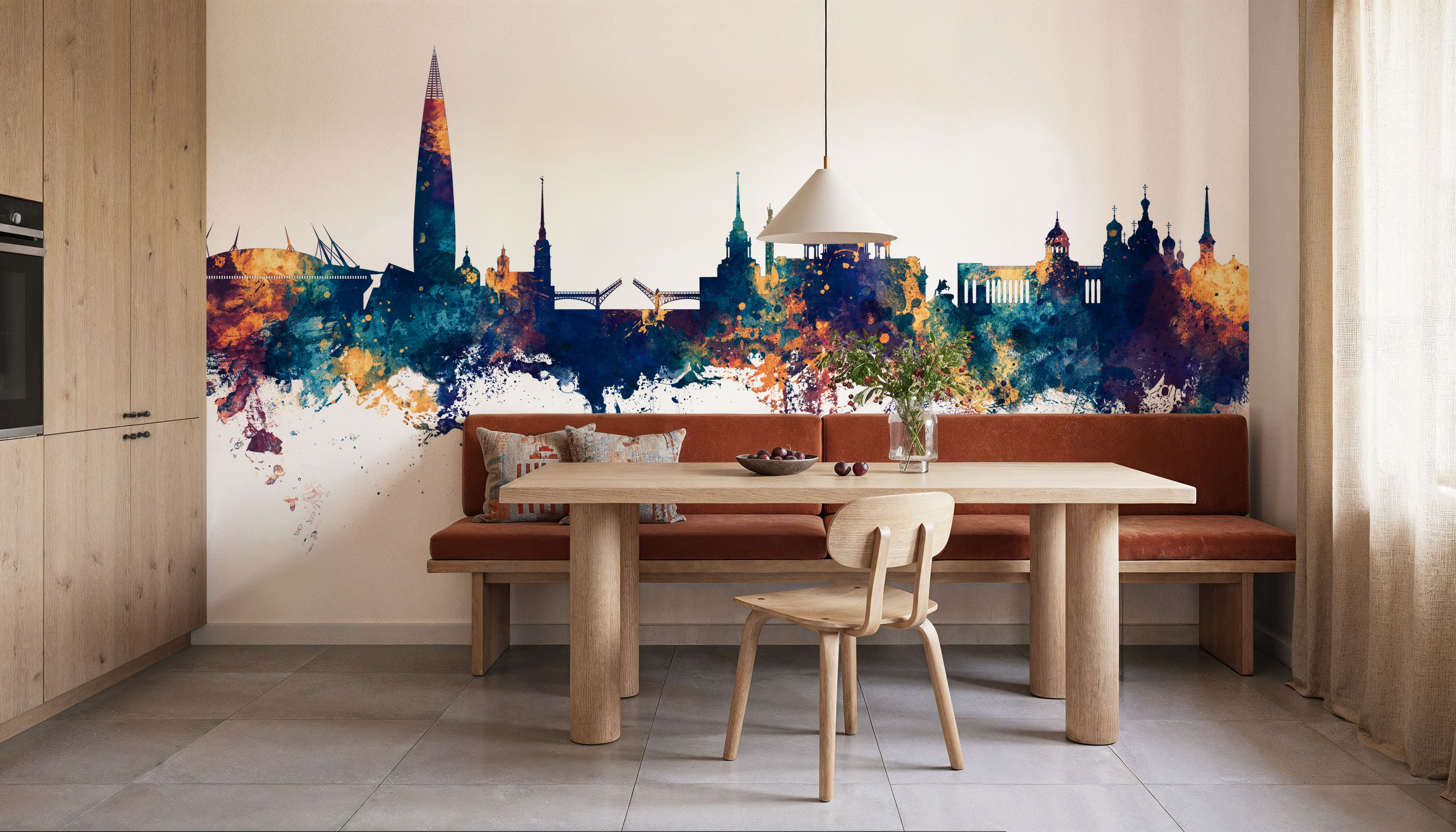 St Petersbug Russia Skyline Blue & Bronze