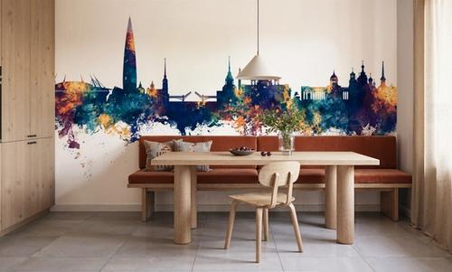 St Petersbug Russia Skyline Blue & Bronze