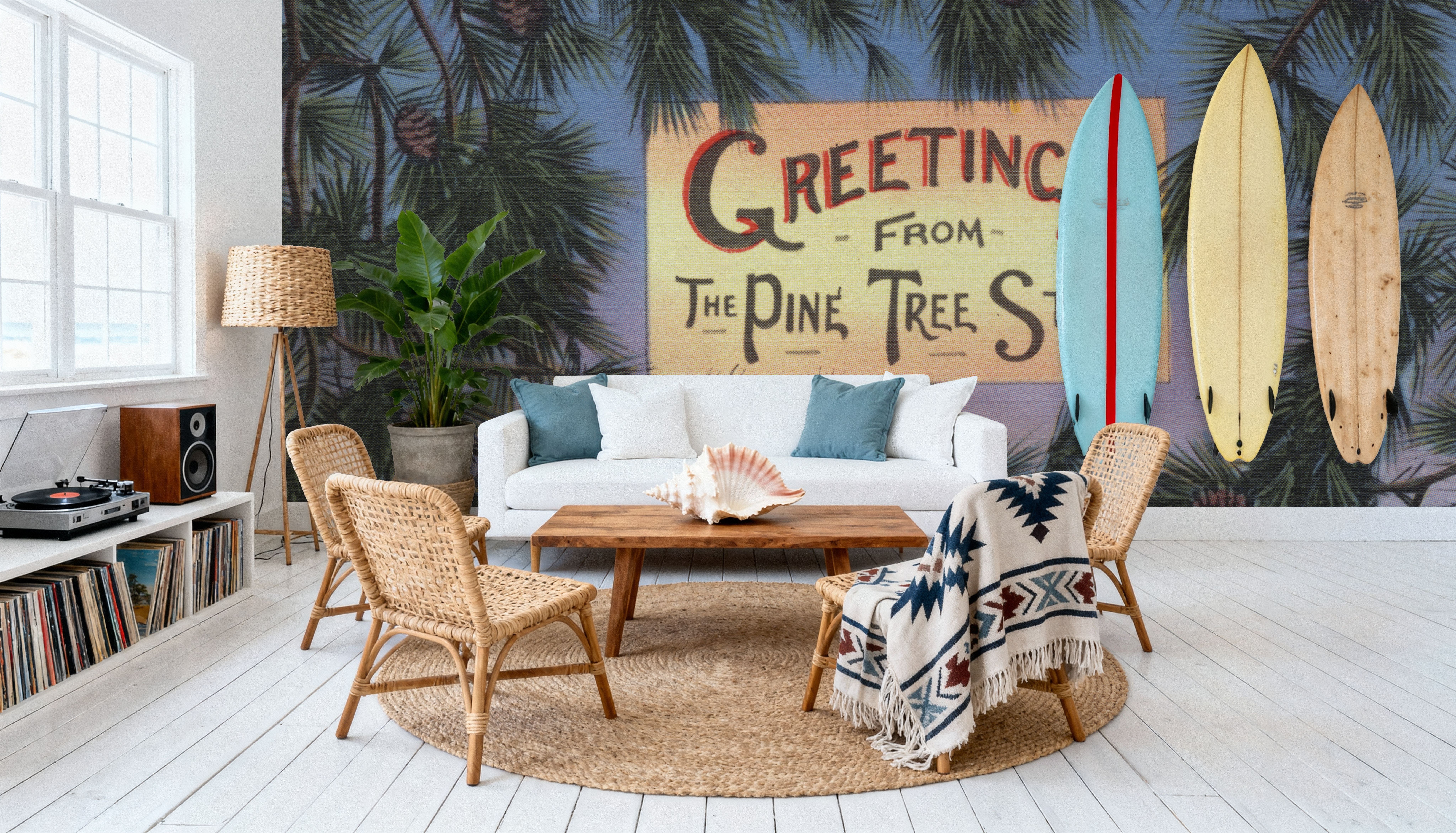 Greetings from Pine Tree State - Screenprint Postcard