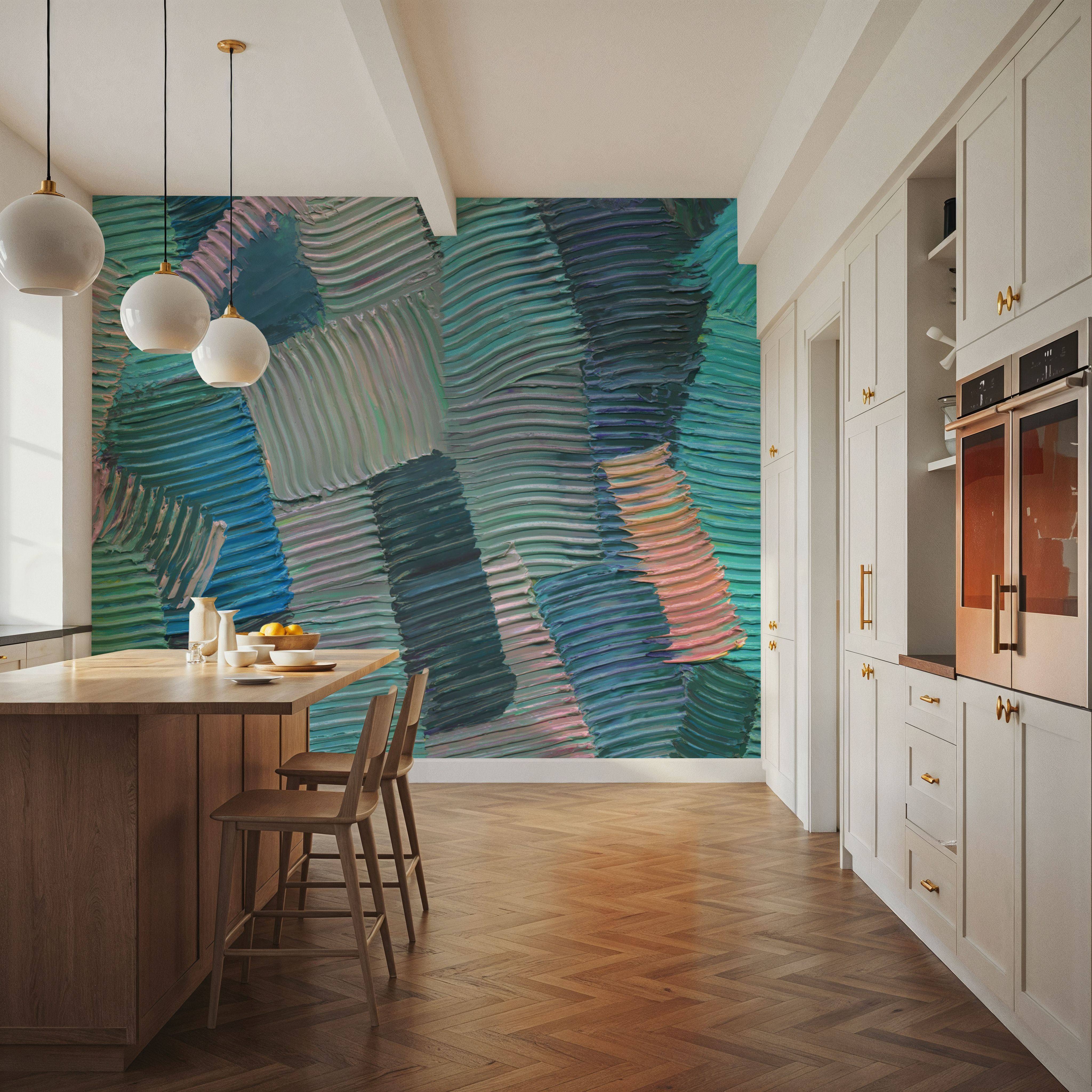 Abstract Stroke Texture Painting, Warm