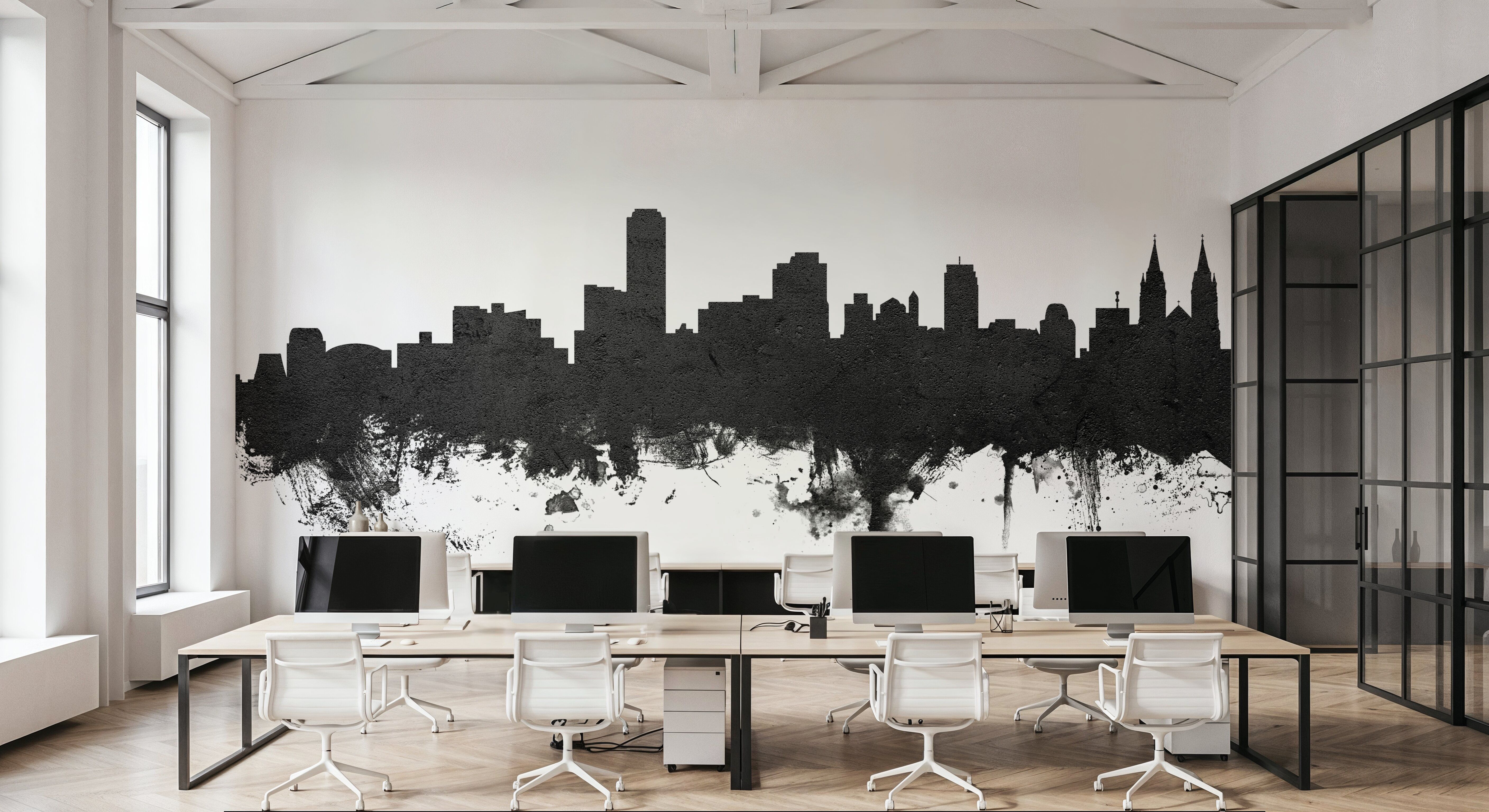 Adelaide Australia Skyline Black & White, Wallpaper