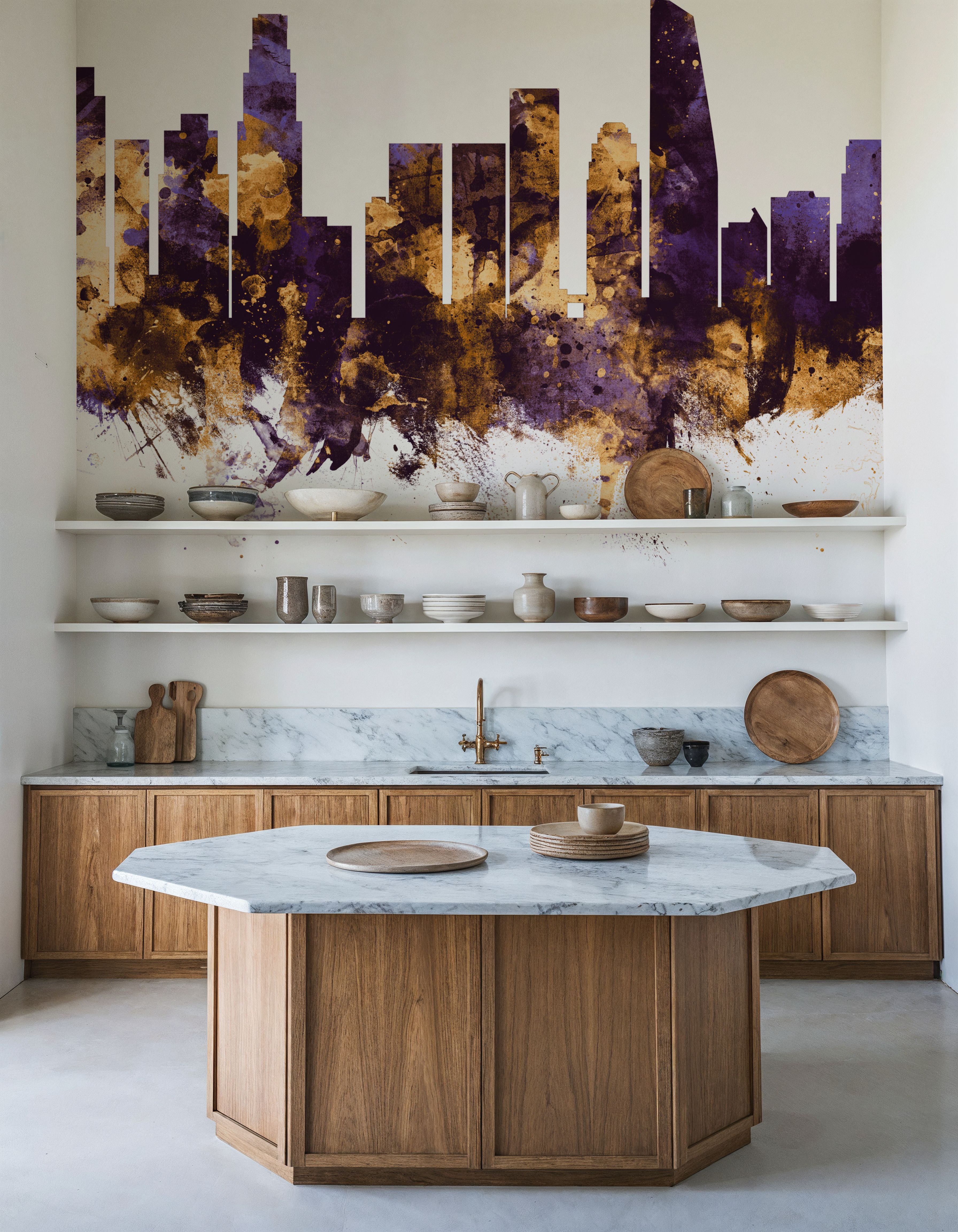 Los Angeles Skyline Purple & Gold