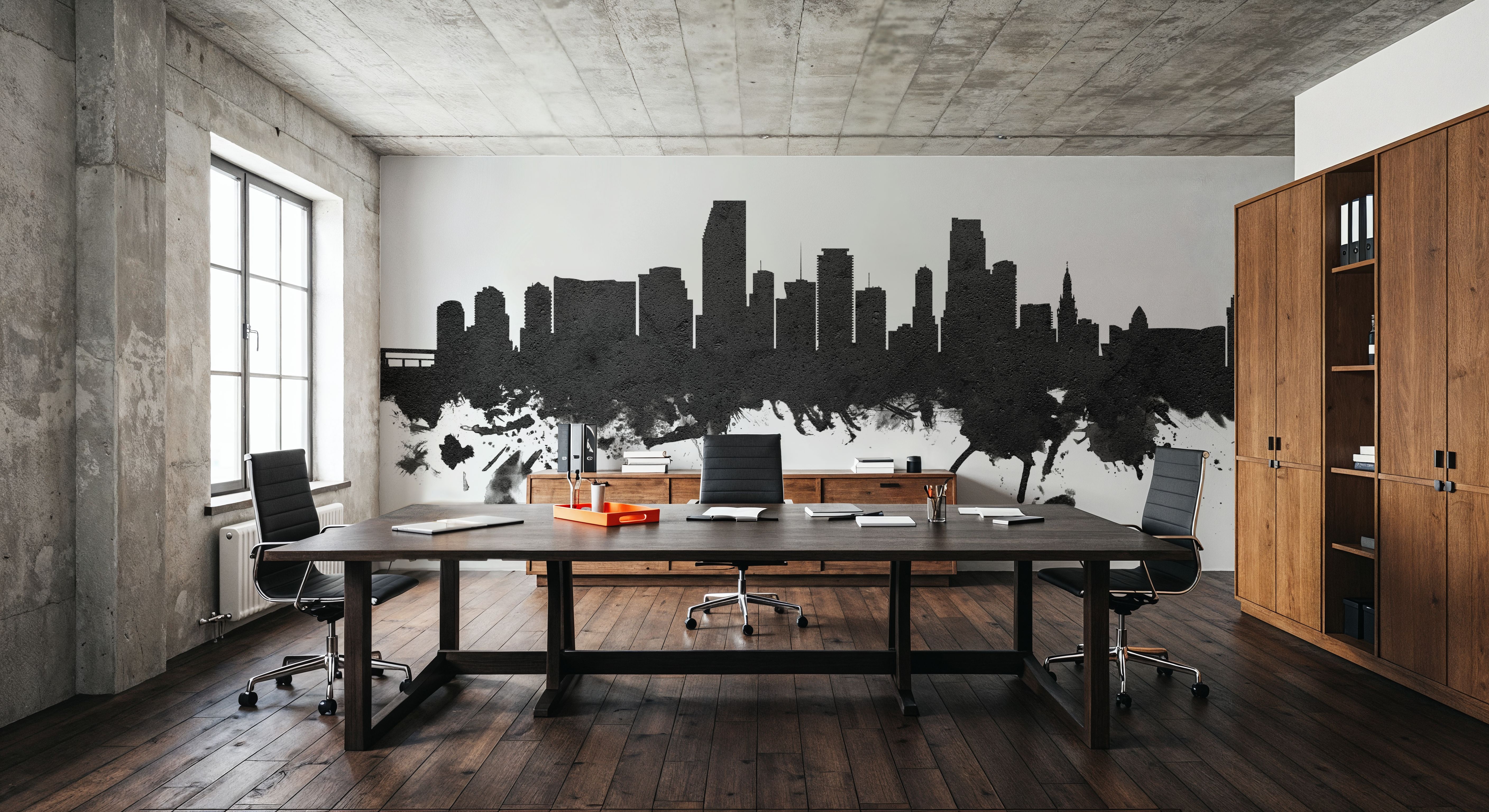 Miami Florida Skyline Blck & White