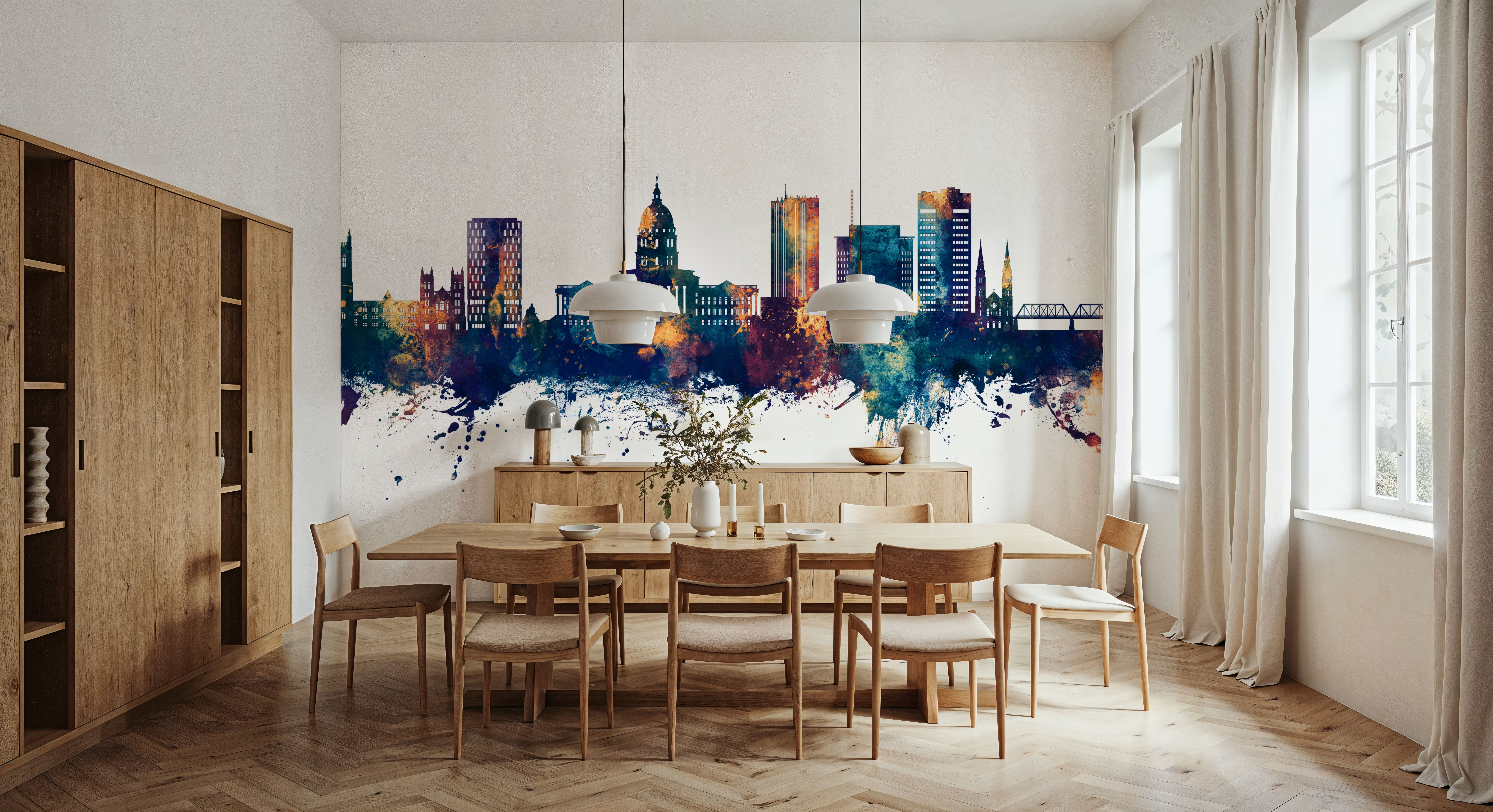 Topeka Wyoming Skyline Blue & Bronze