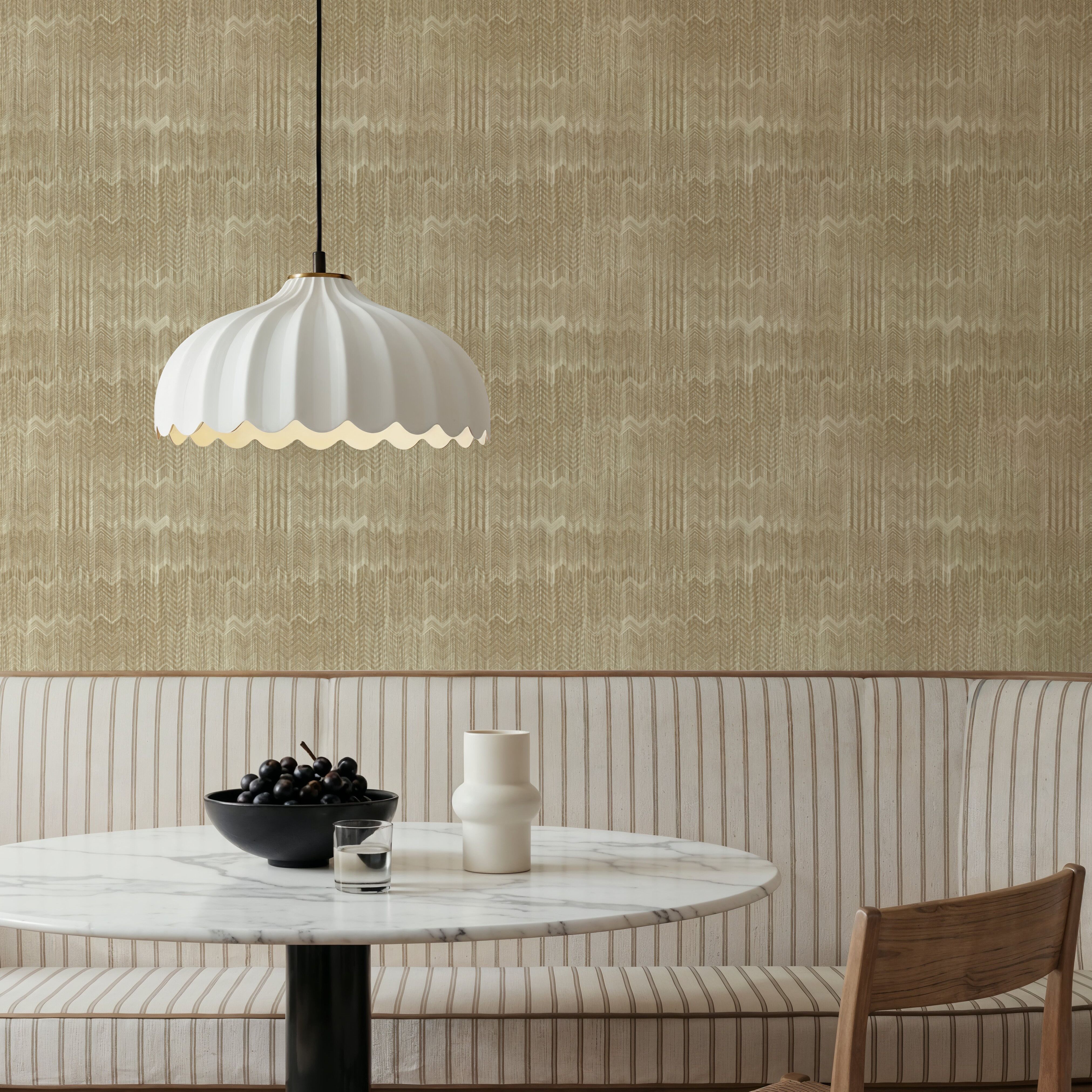 Staggered Zig-Zag, Oat, Papier peint