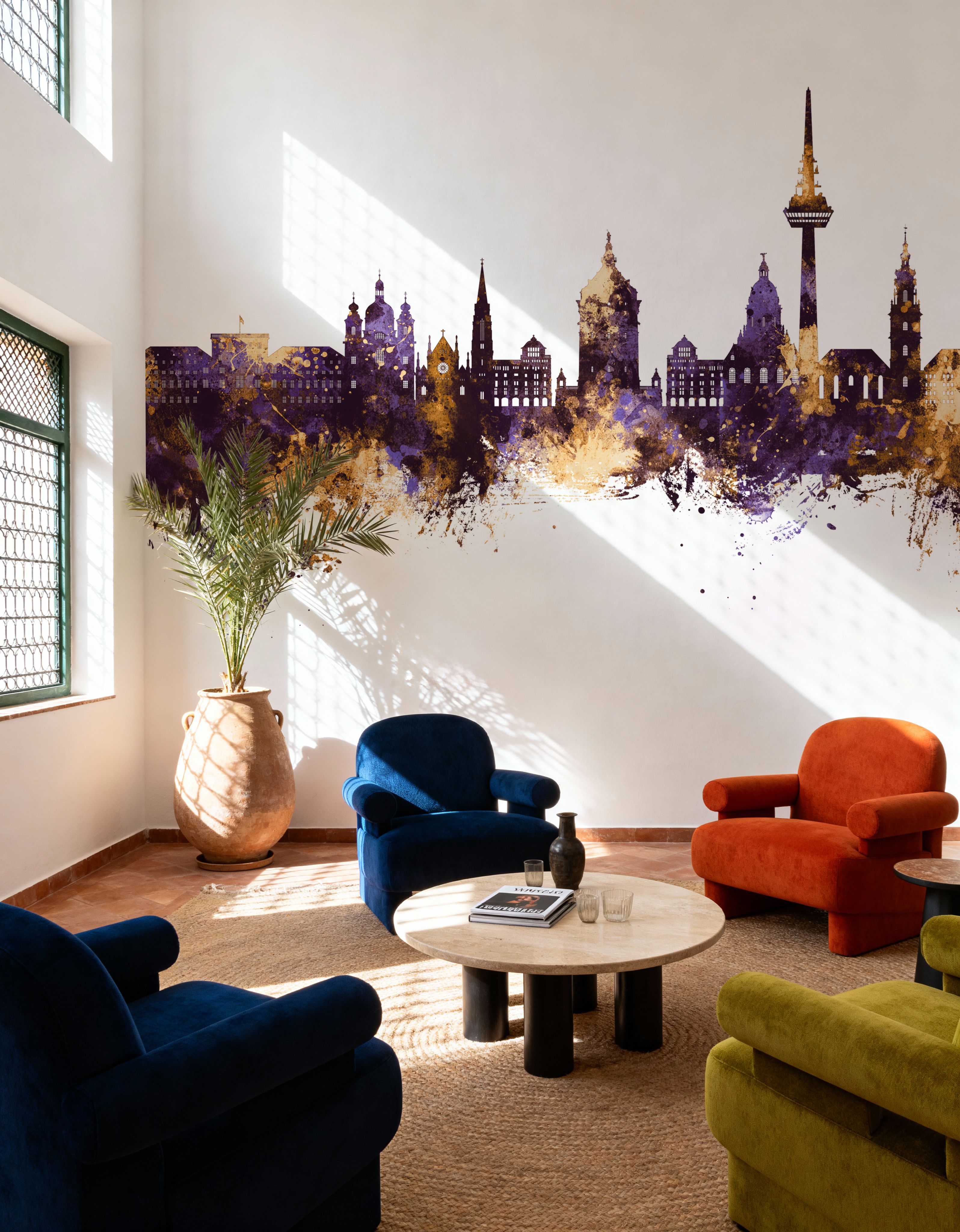 Mannheim Germany Skyline Purple & Gold