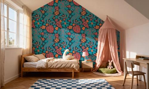 Otomi Cool Tigers, Coral & Teal