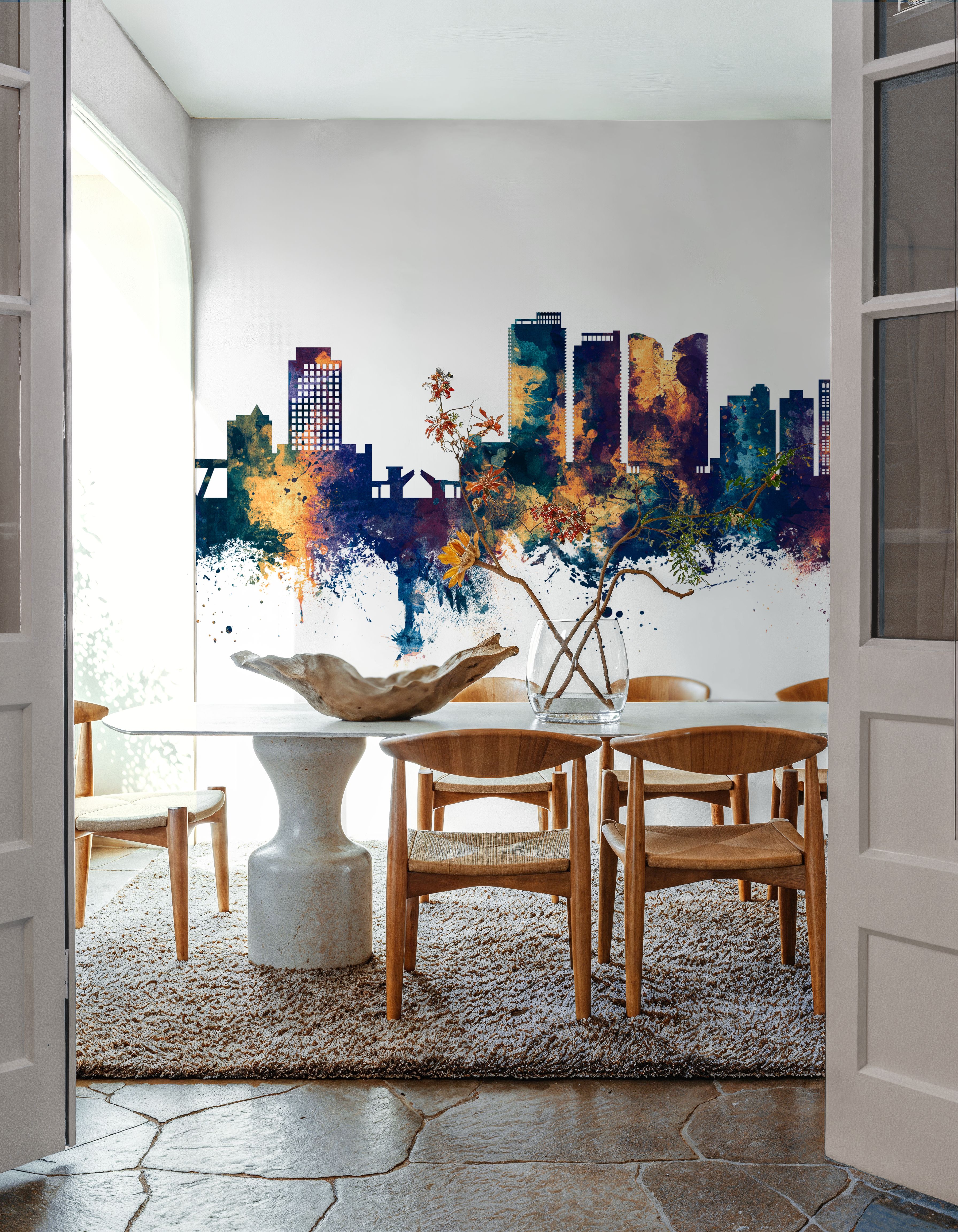 Fort Lauderdale Florida Skyline Blue & Bronze