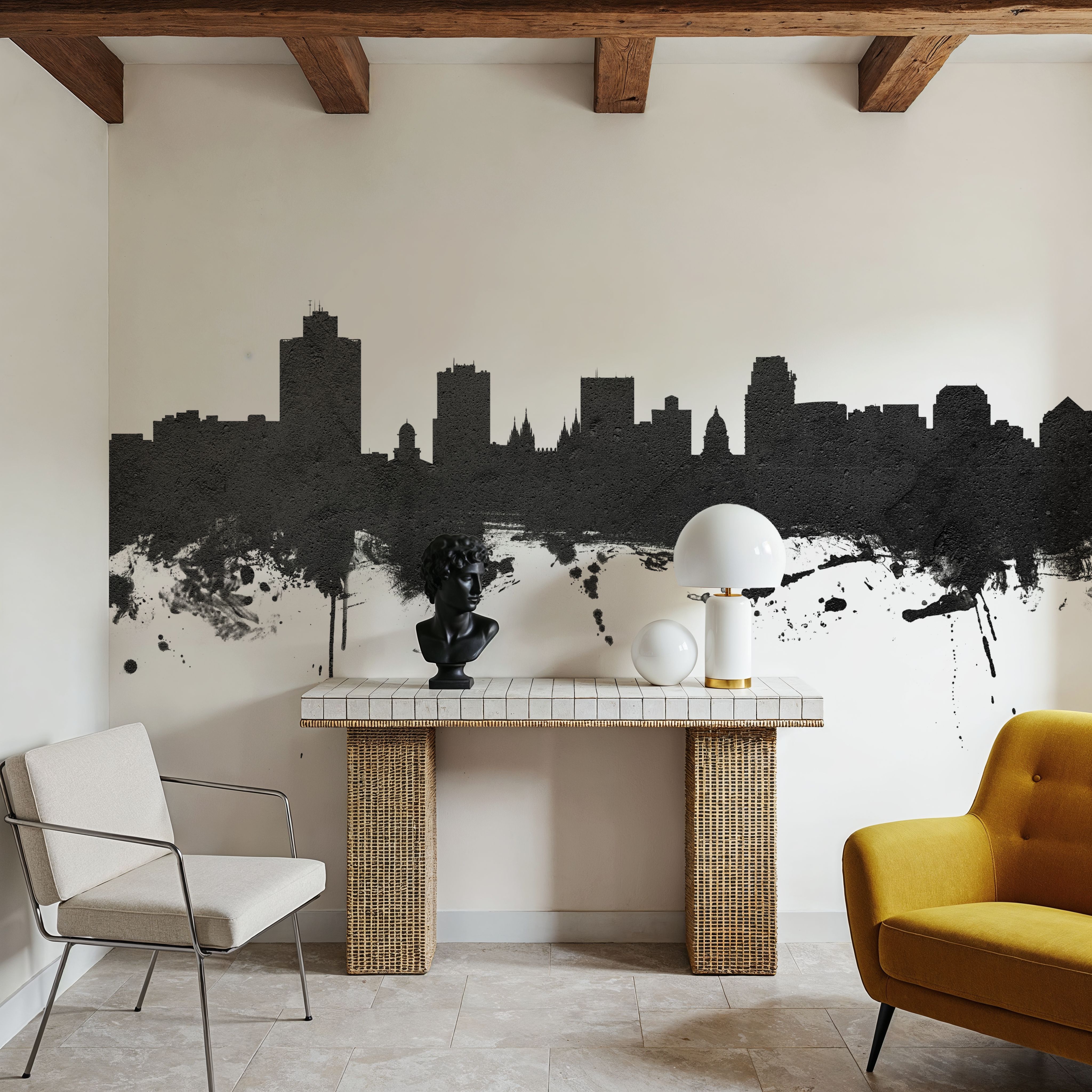 Salt Lake City Utah Skyline Black & White