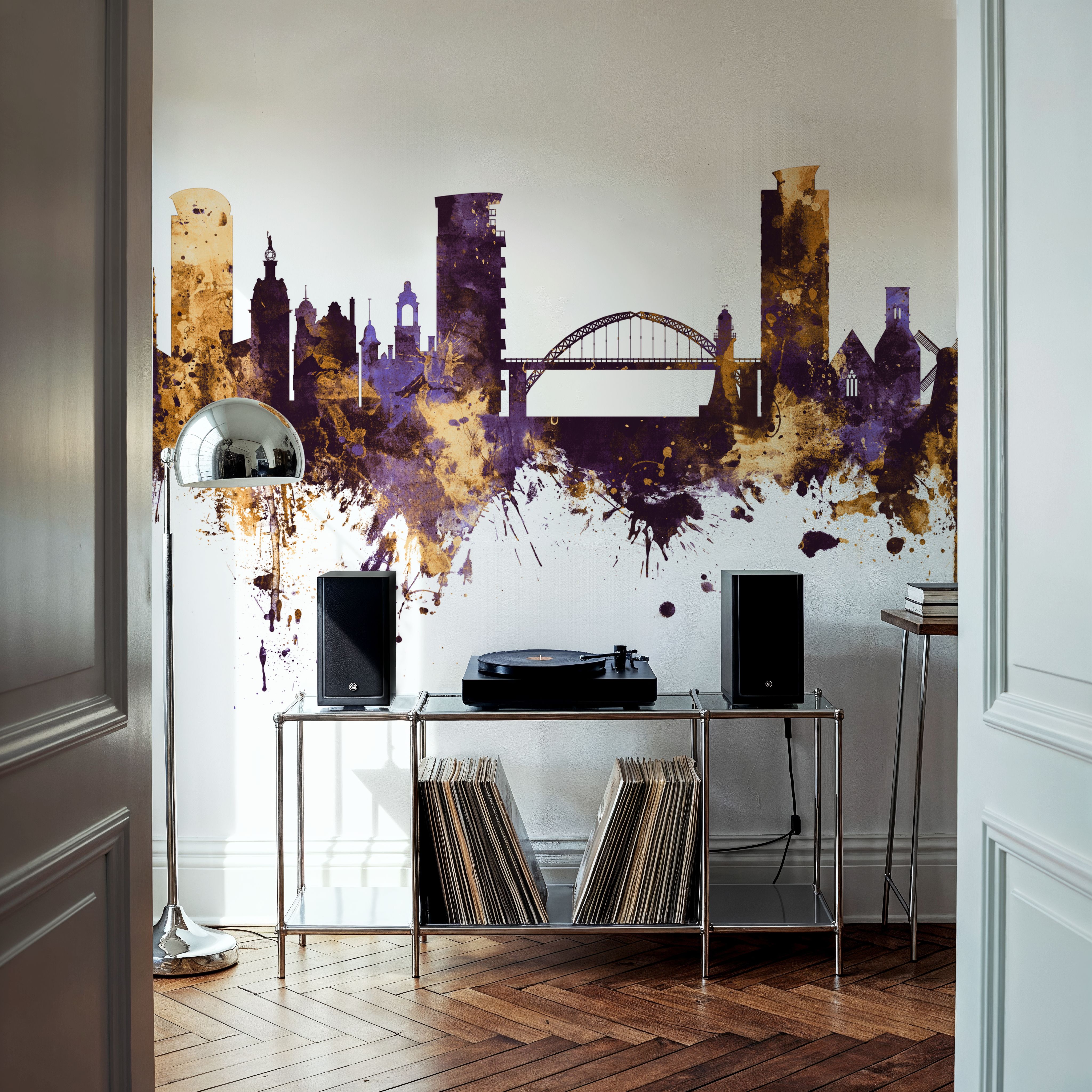 Sunderland England Skyline Purple & Gold