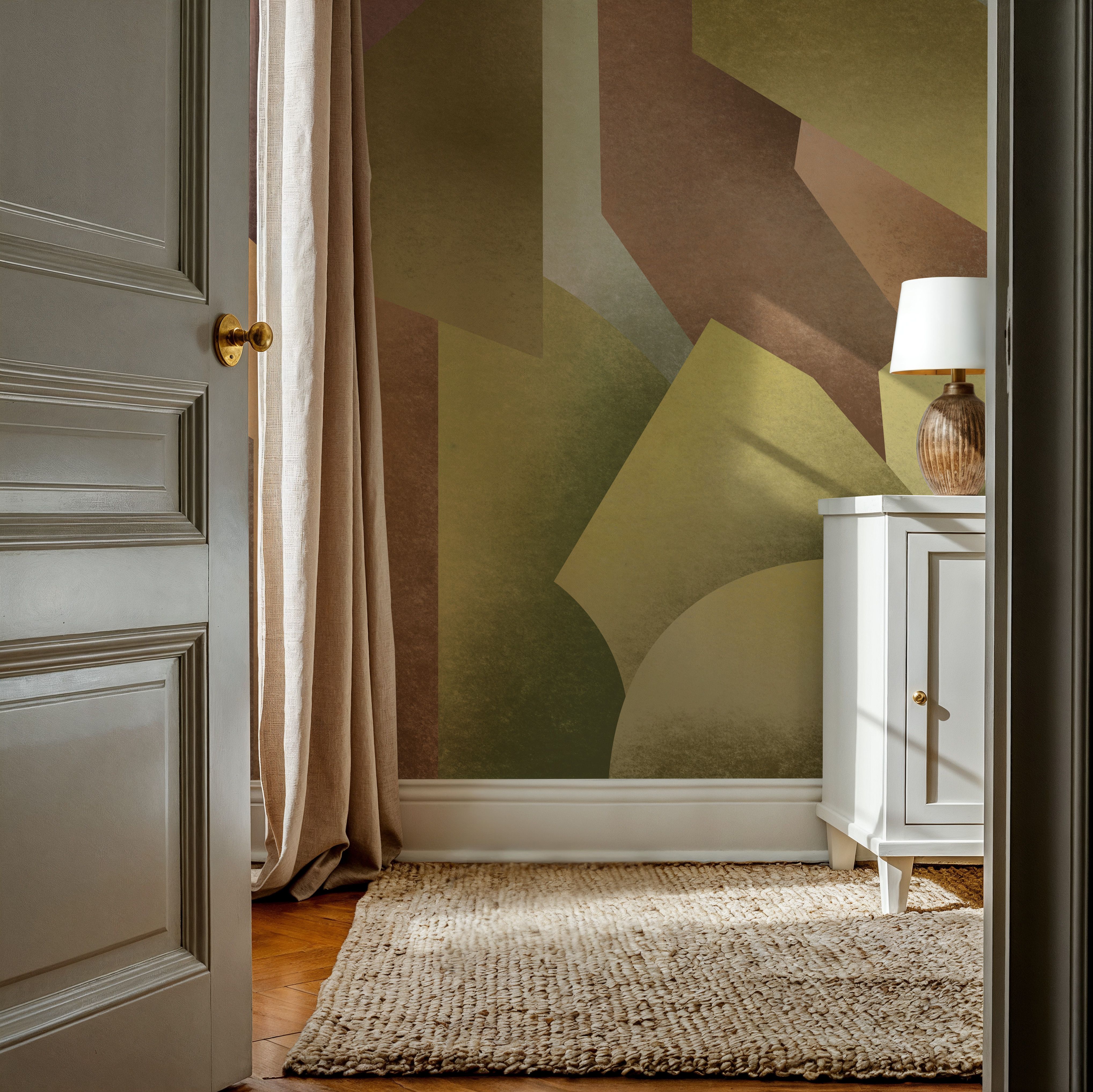 Chalky Geometrica, Spring Green & Rose