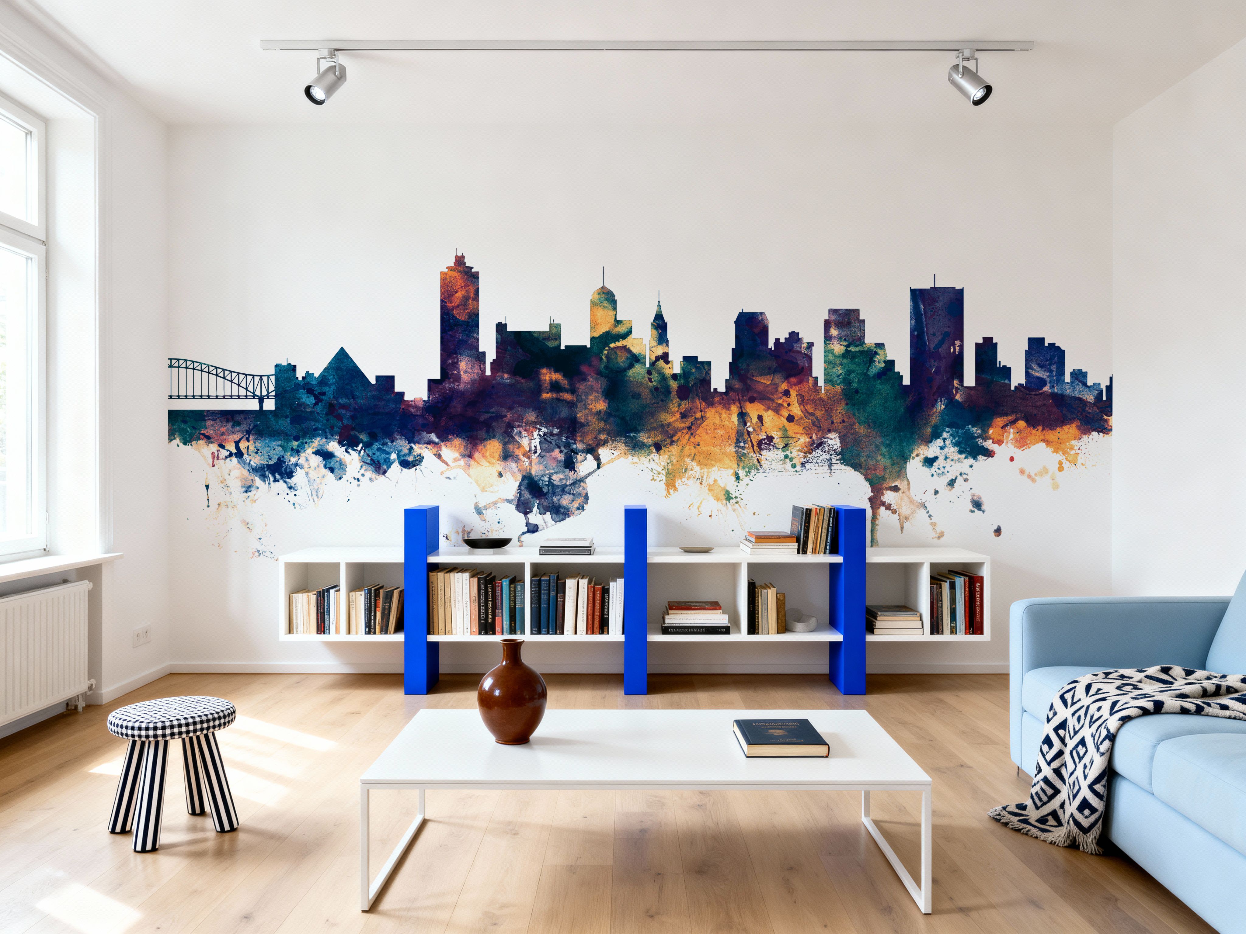 Memphis Tennessee Skyline Blue & Bronze