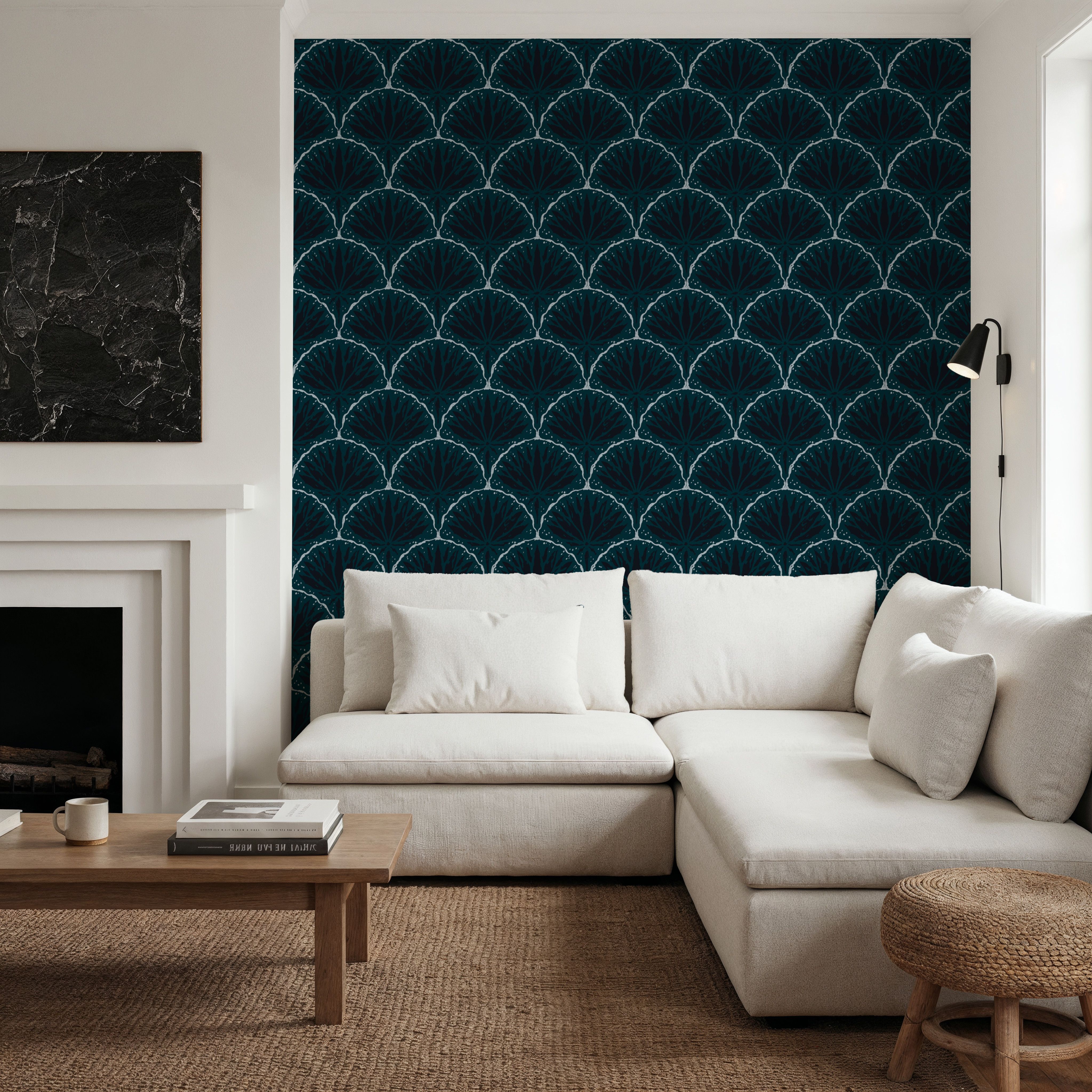 Abstract Water Lily, Teal