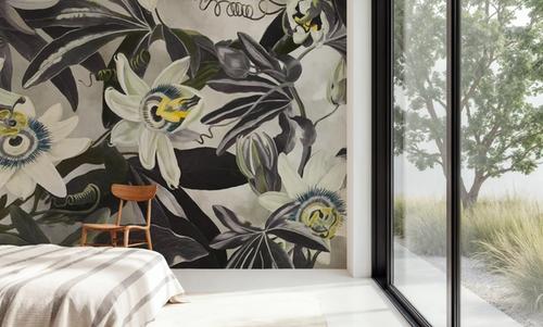 White Passiflora Yellow Green