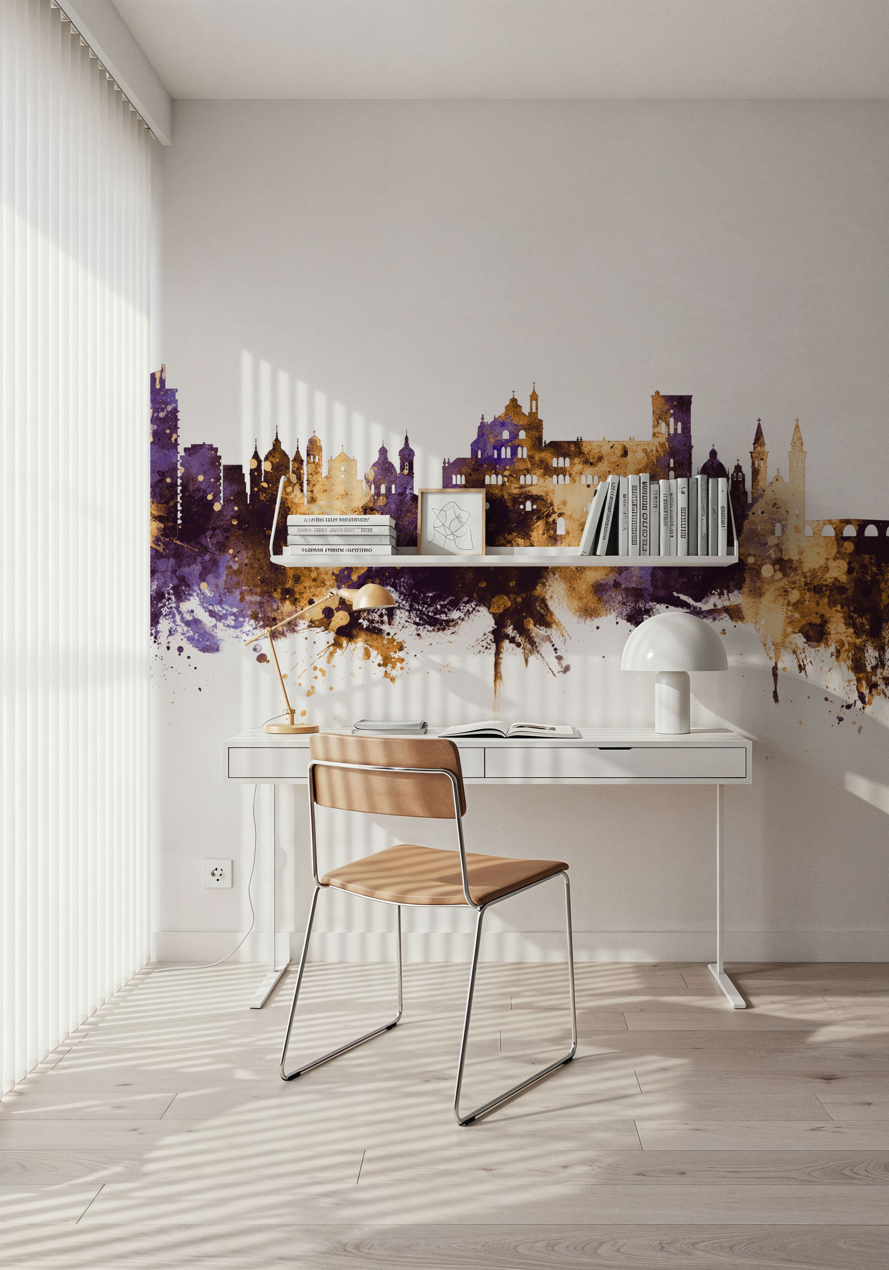 Granada Spain Skyline Purple & Gold