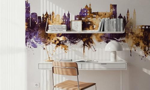 Granada Spain Skyline Purple & Gold