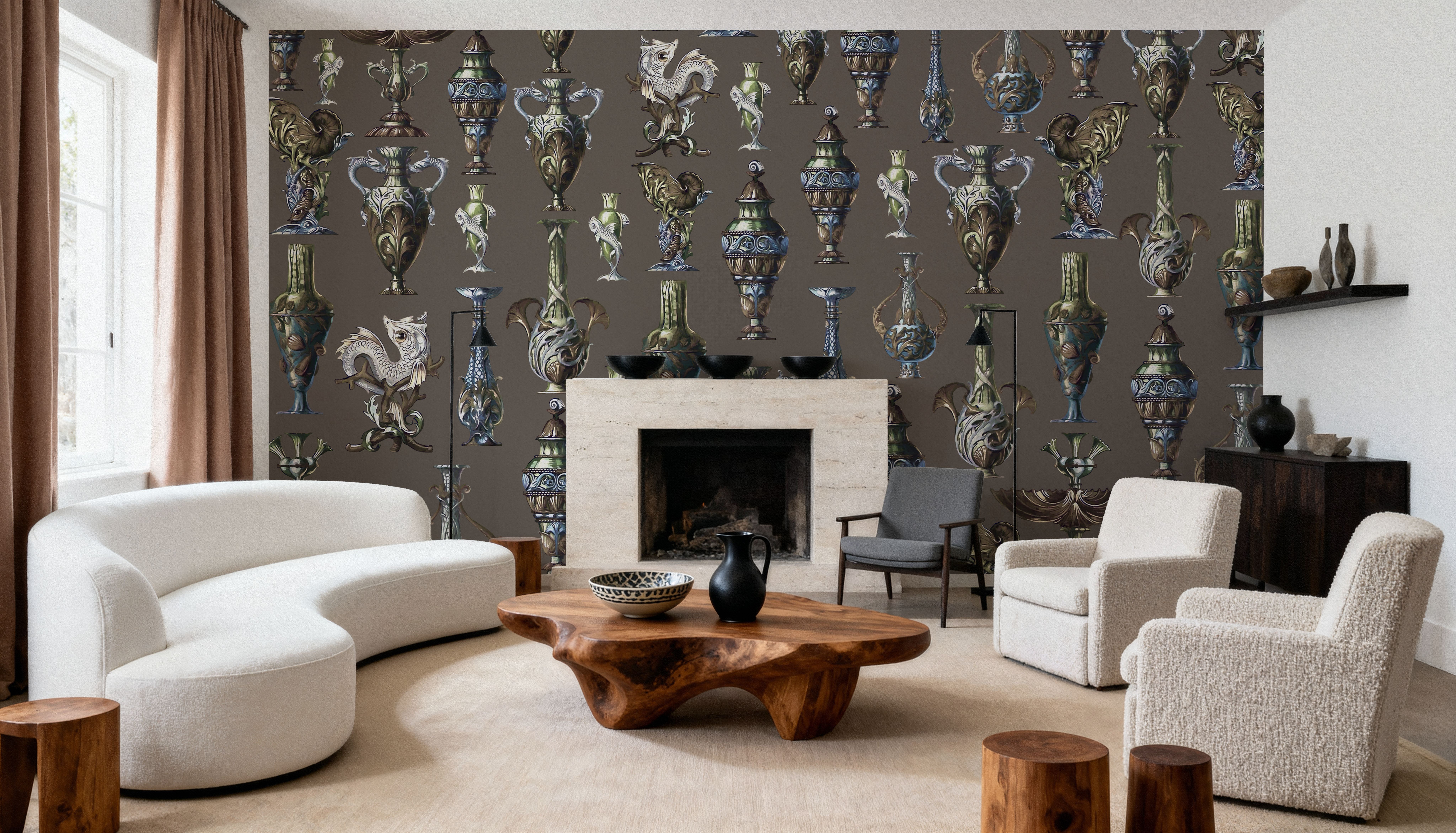 Art Deco Wall Brown