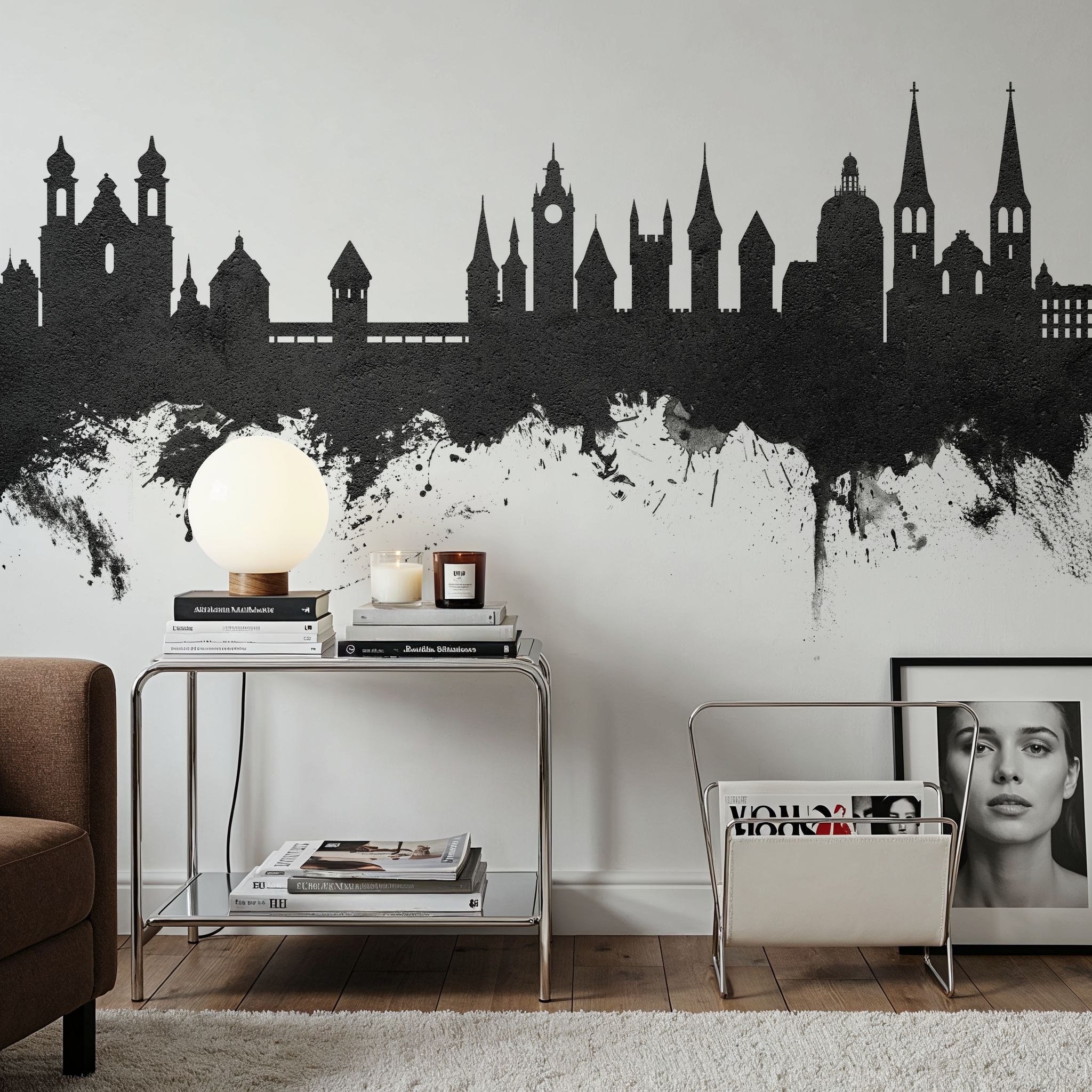 Lucerne Switzerland Luzern Skyline Black & White