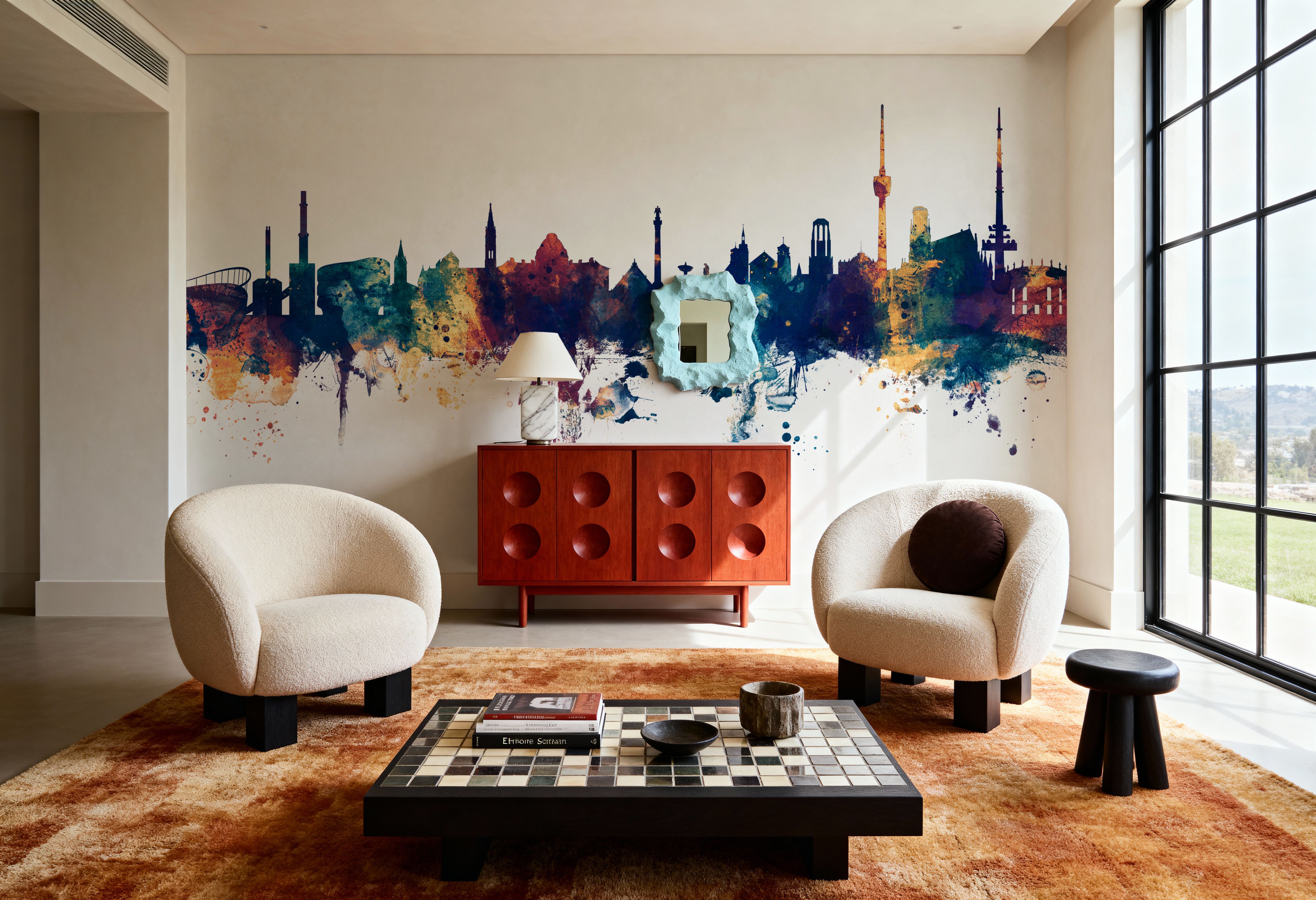 Stuttgart Germany Skyline Blue & Bronze