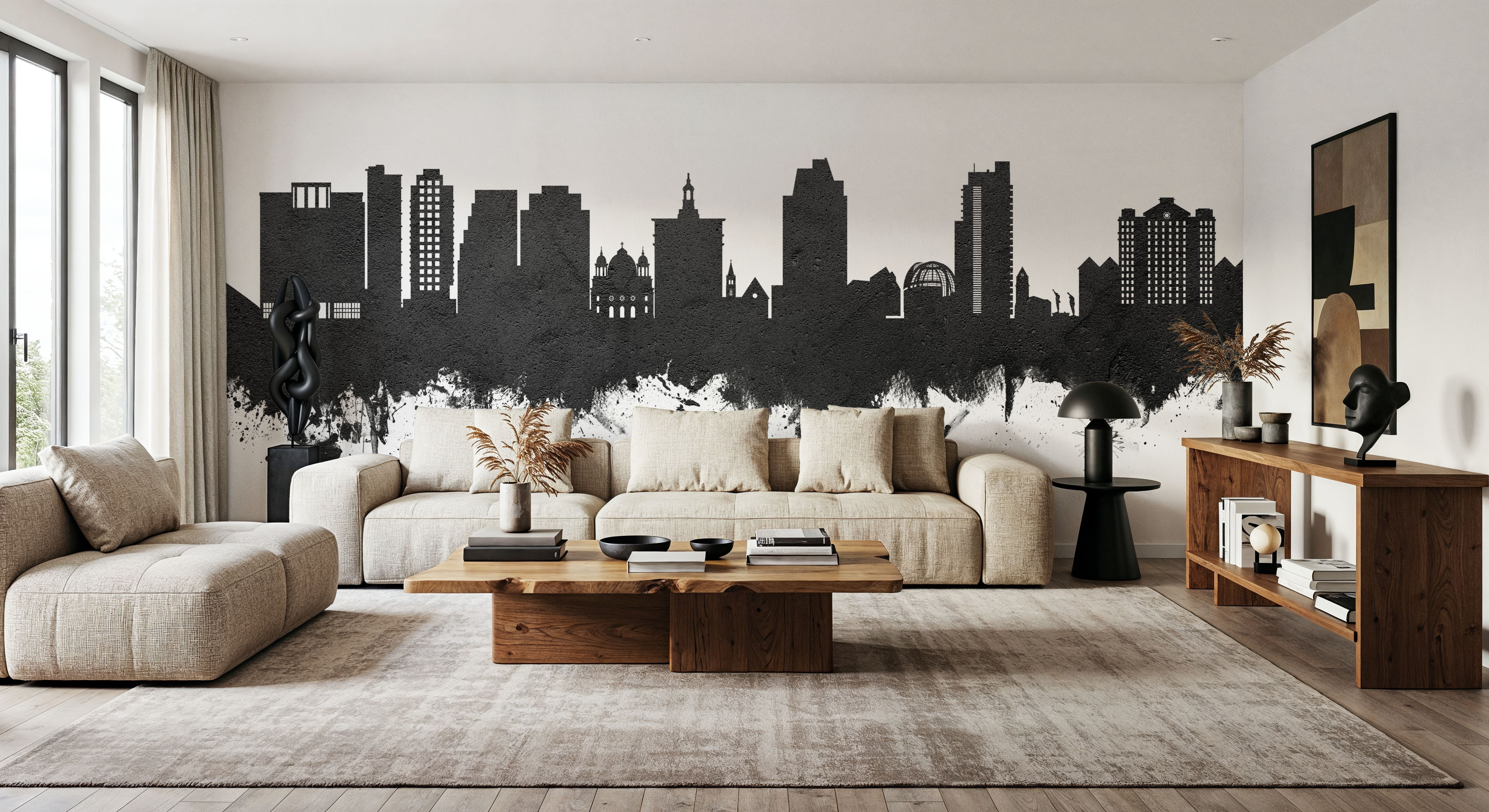 San Jose California Skyline Black & White