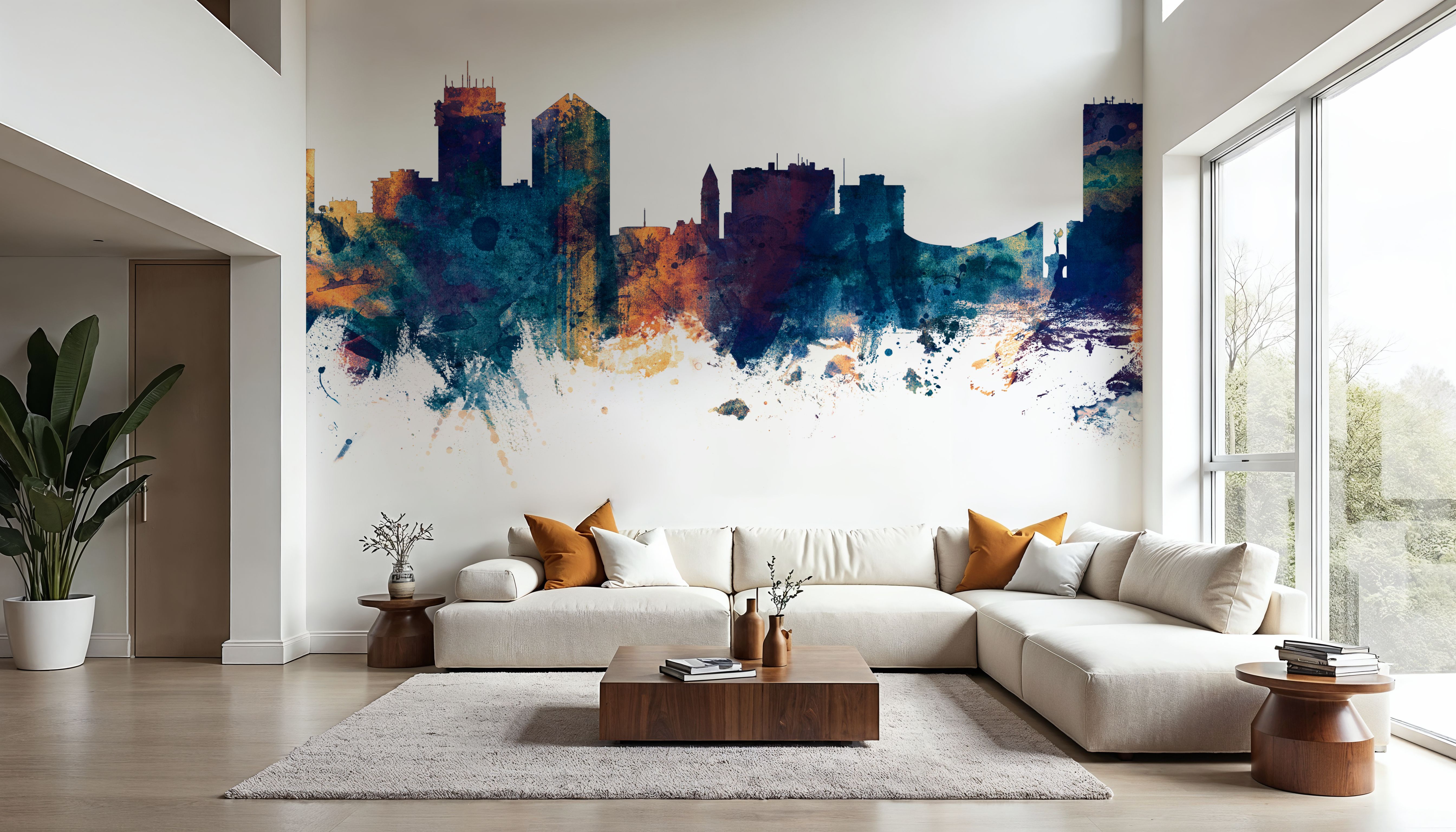 Wichita Kansas Skyline Blue & Bronze