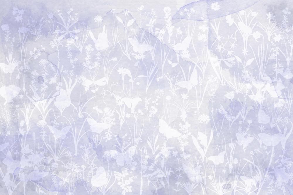 Herbals and Butterflies Double Silhouette Blue