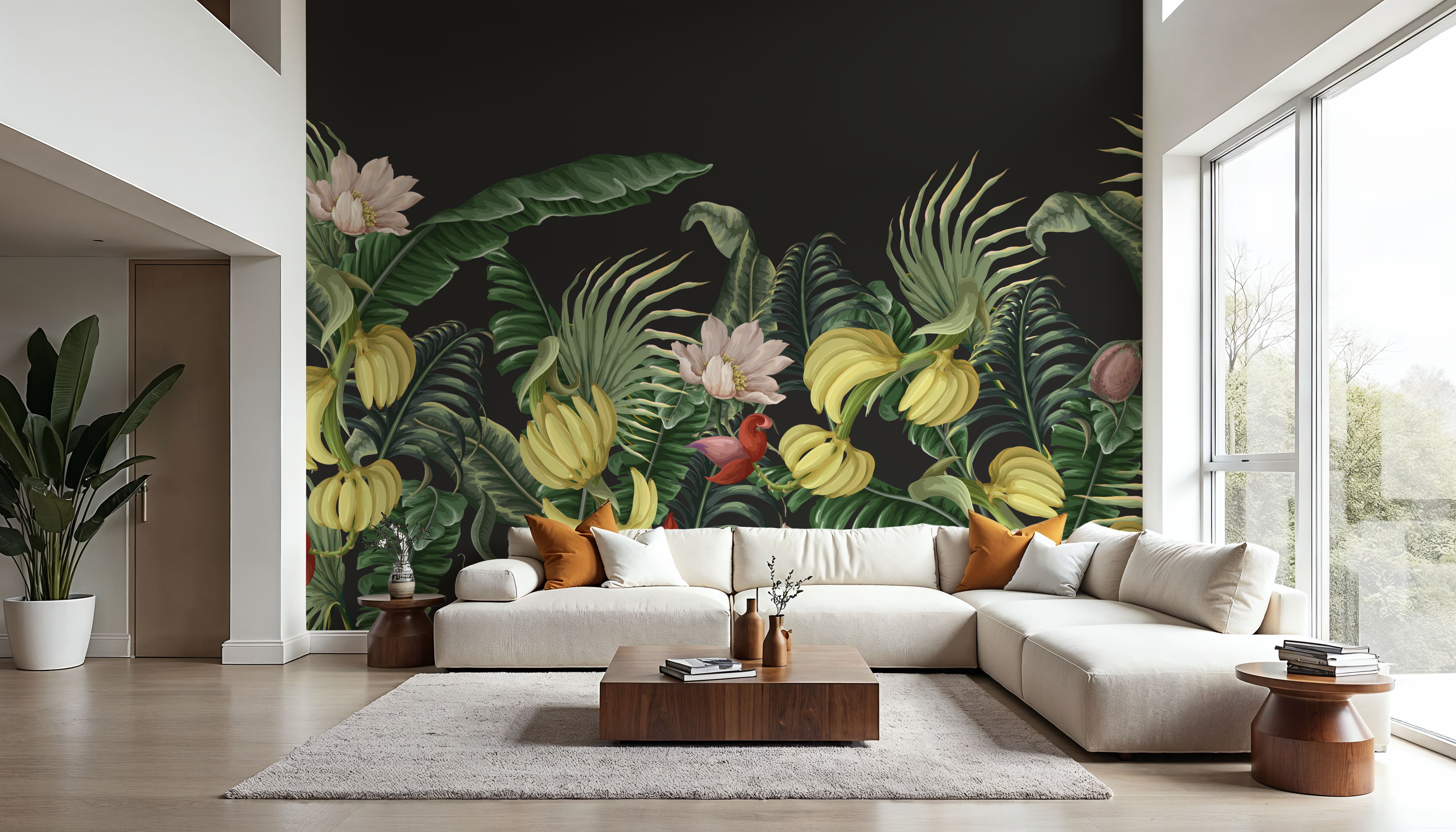 Banana Bloom Border, Wallpaper