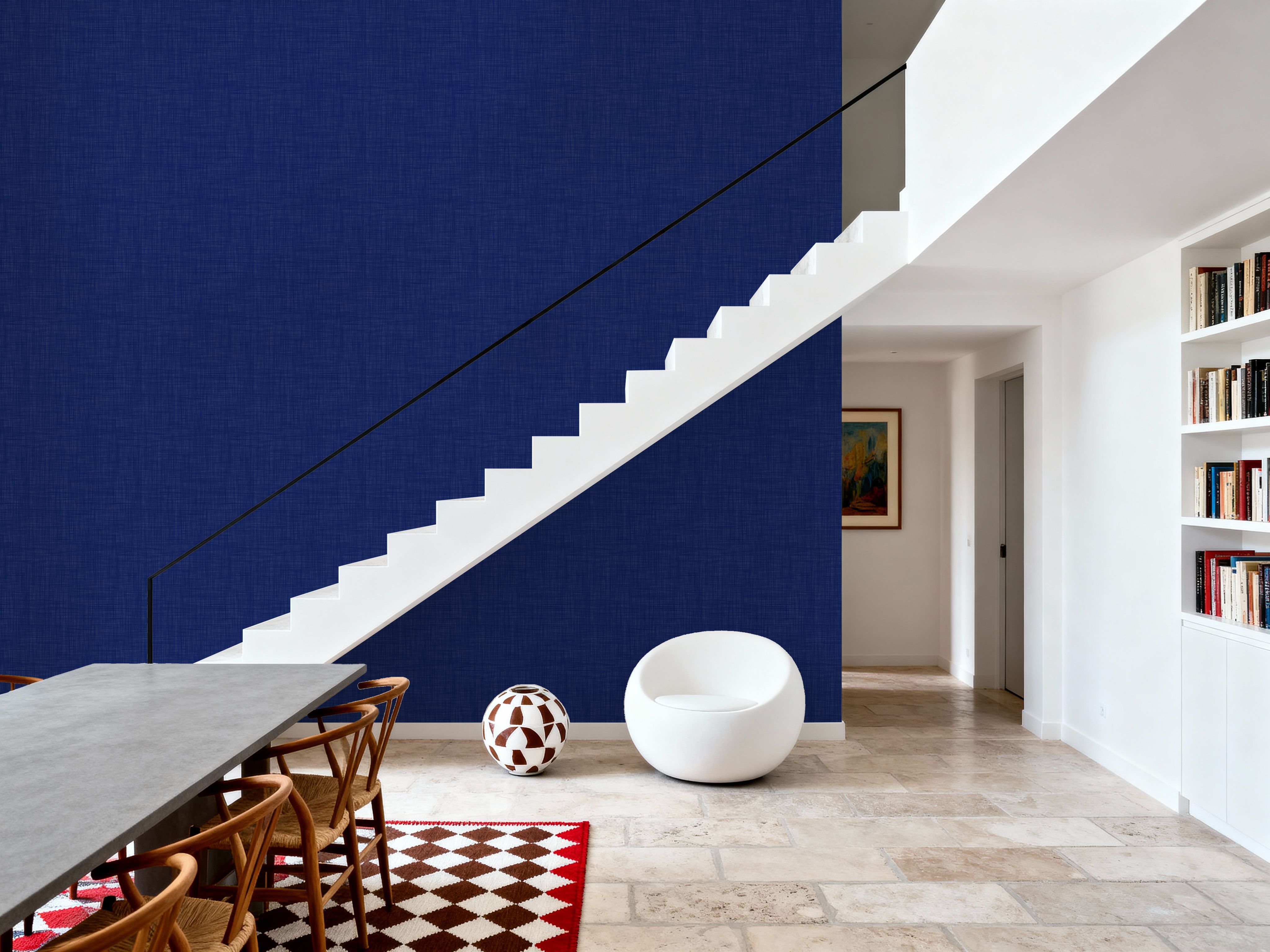 Mottled Linen Effect, Royal Blue