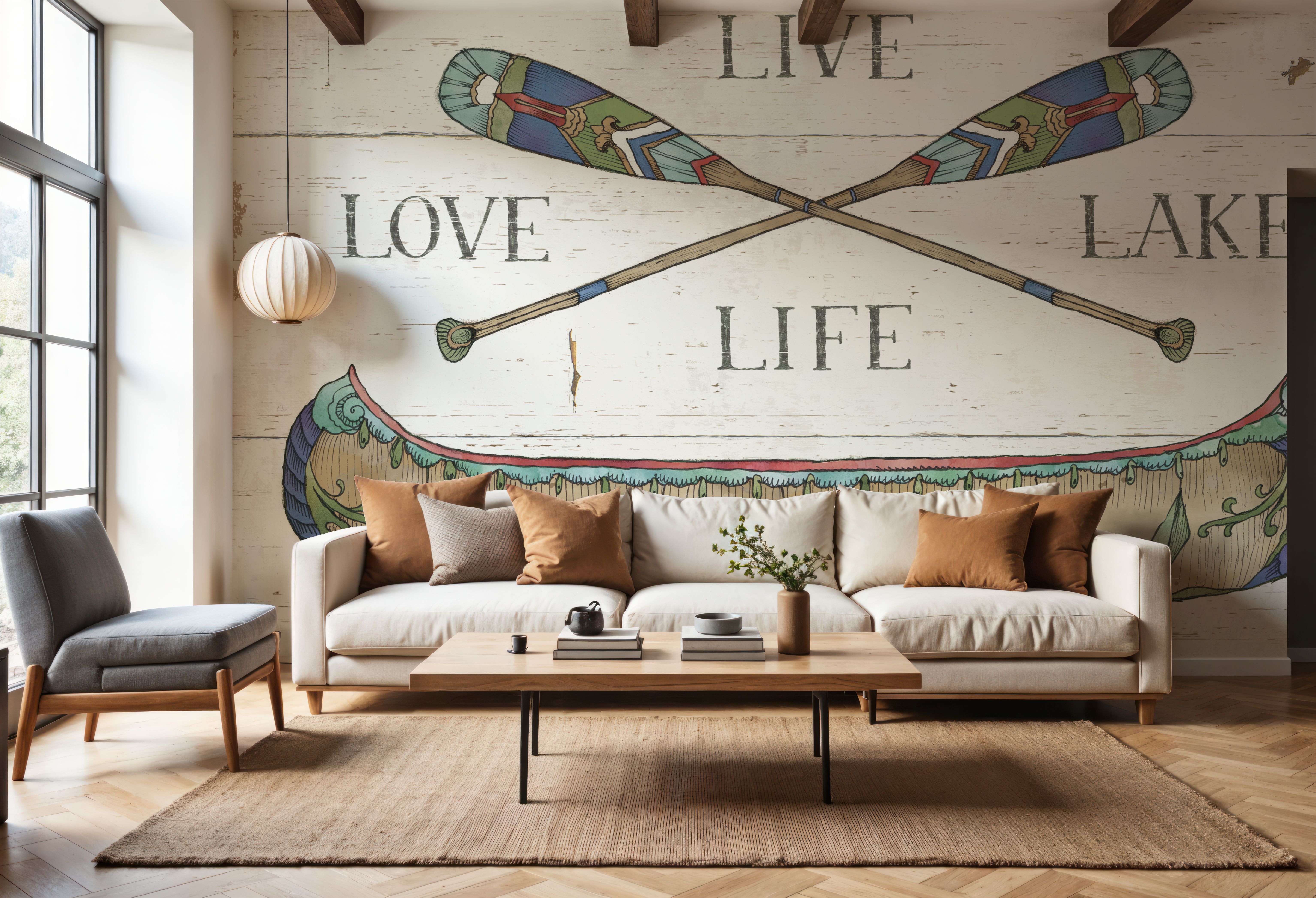 Lake Sketches III Color, Wallpaper