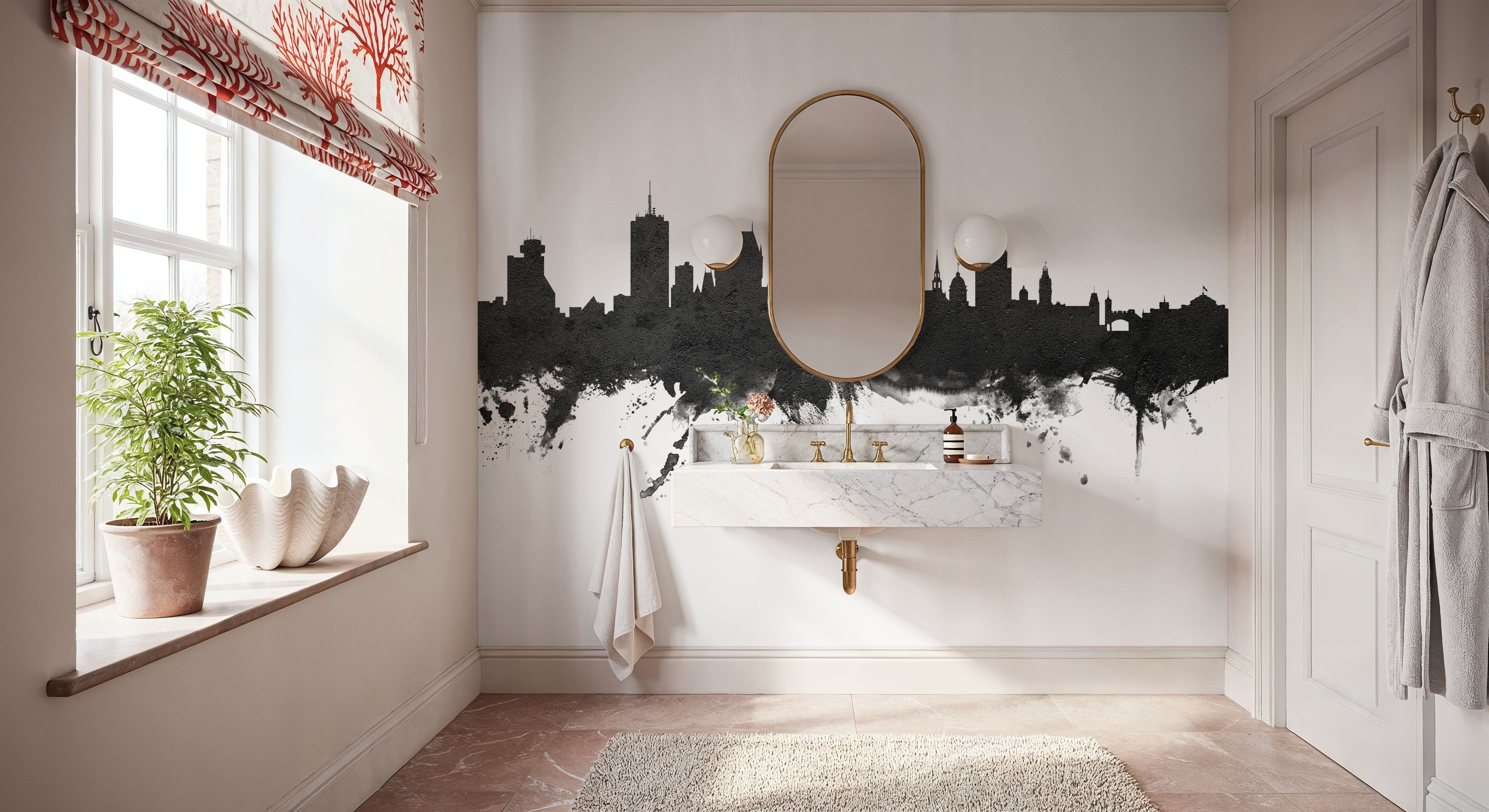 Quebec Canada Skyline Black & White