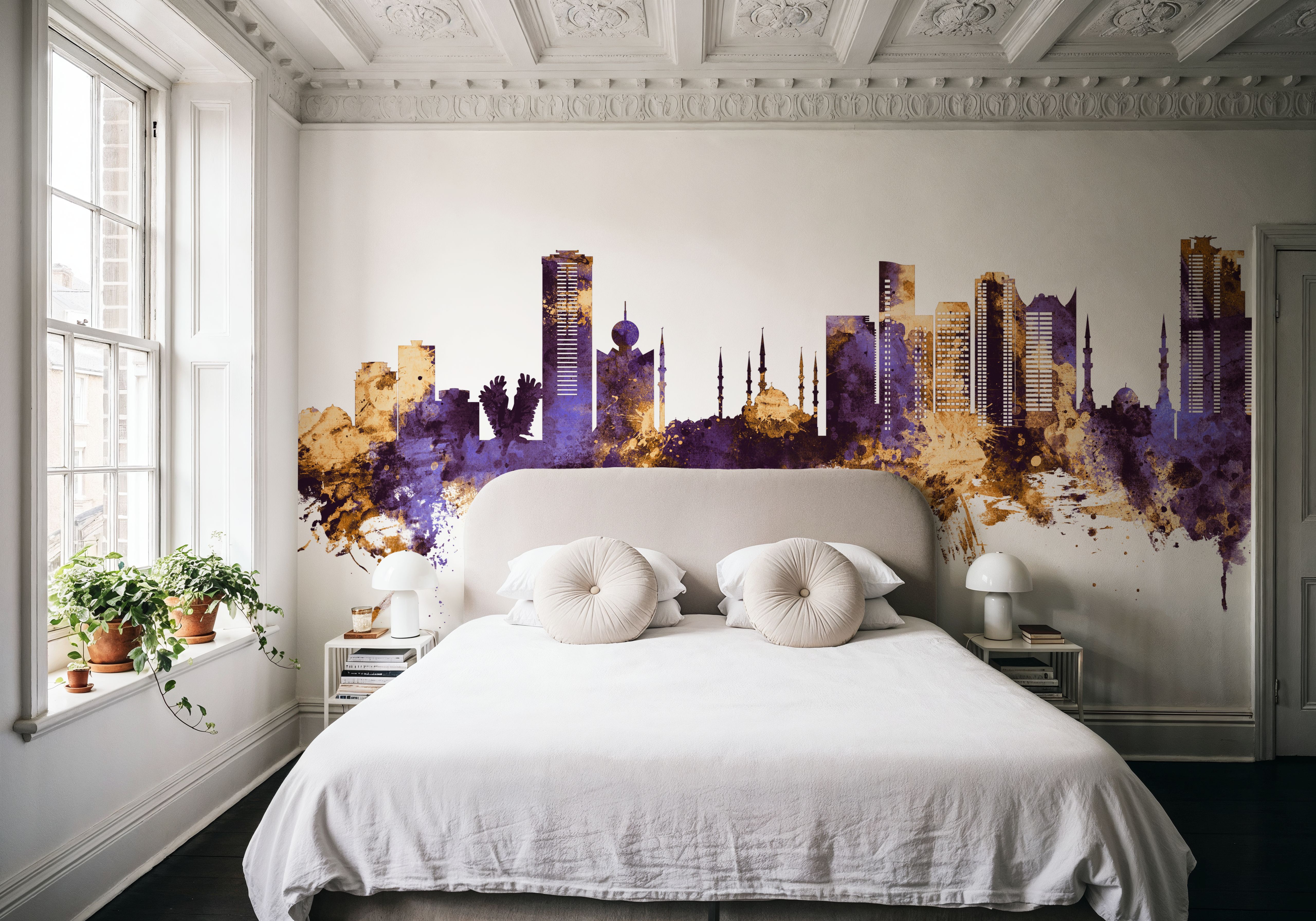 Fujairah Skyline Purple & Gold