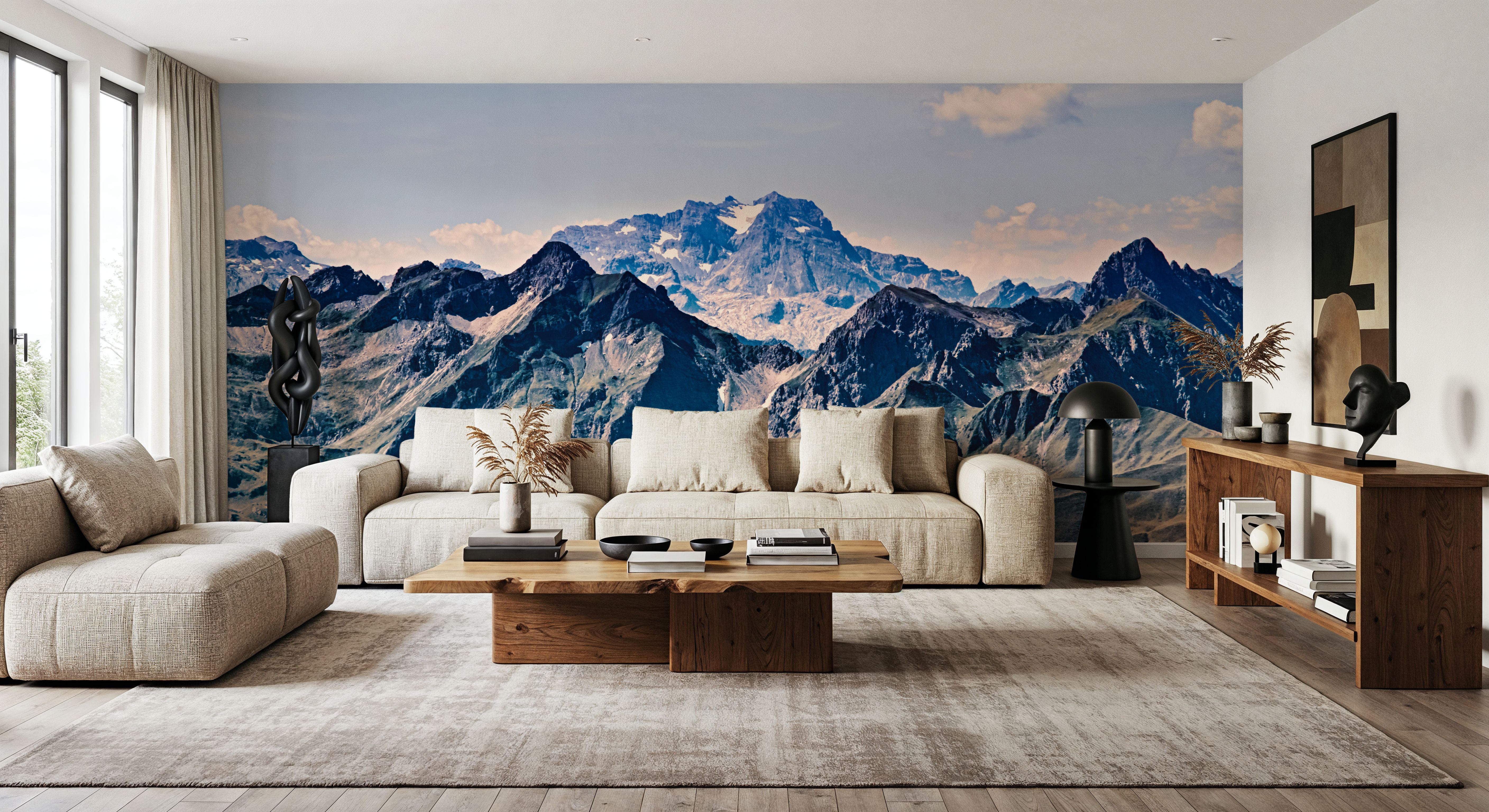 Vintage Look Mountain Top, Wallpaper