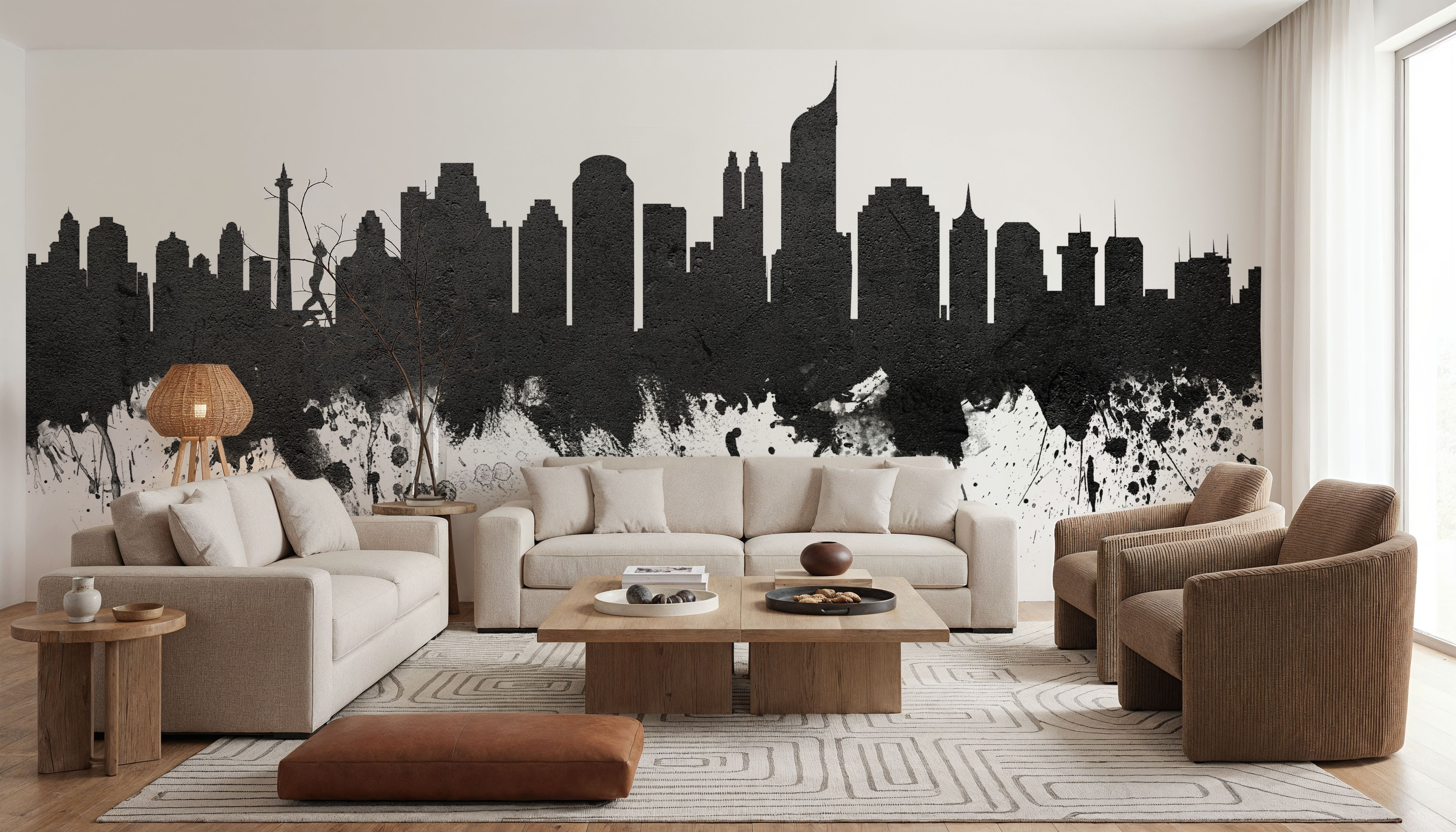 Jakarta Skyline Indonesia Black & White