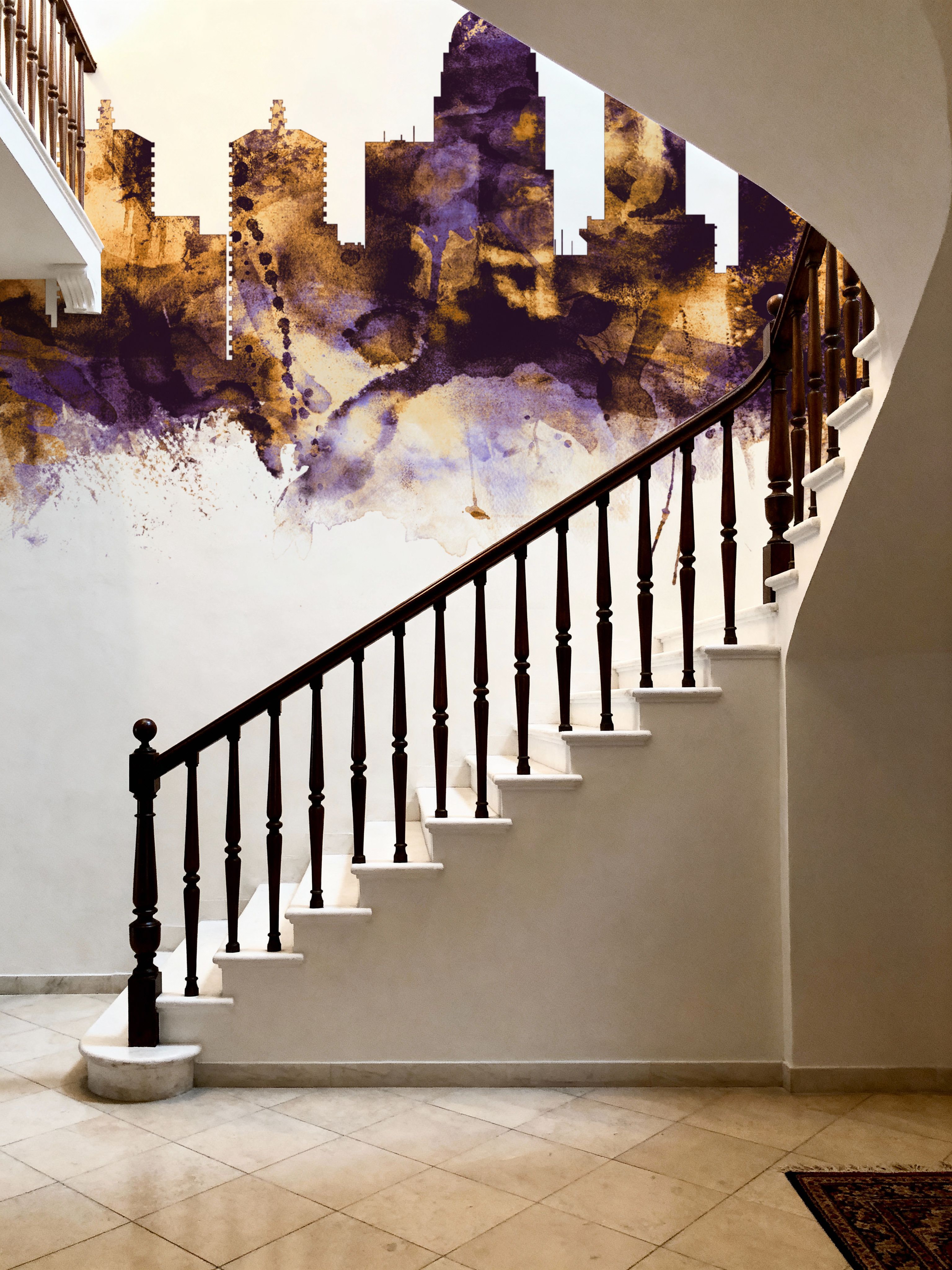 Louisville Kentucky Skyline Purple & Gold