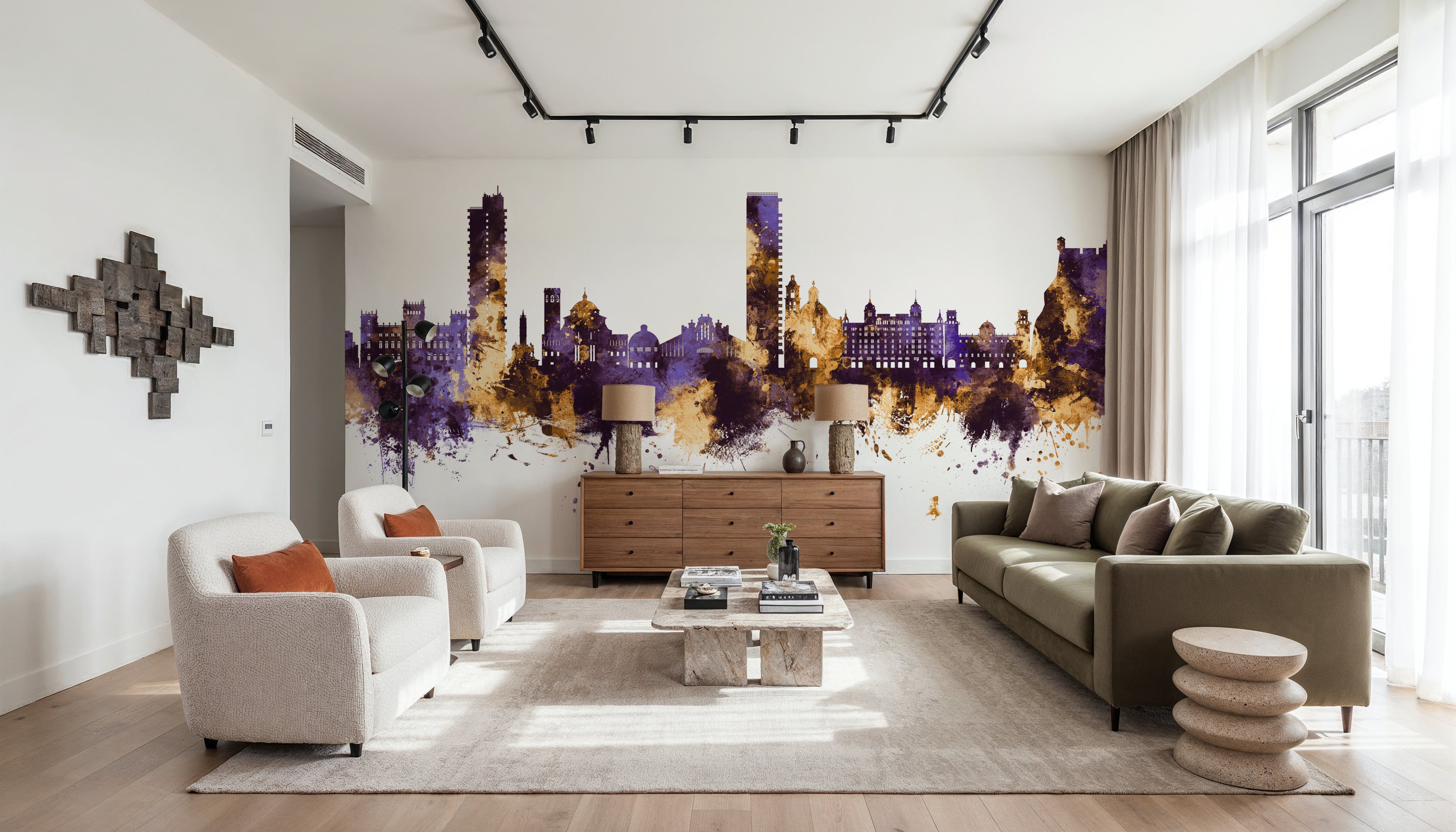 Alicante Spain Skyline Purple & Gold