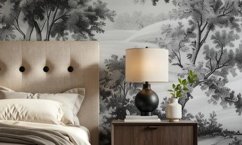 Pastoral Toile, Black & White