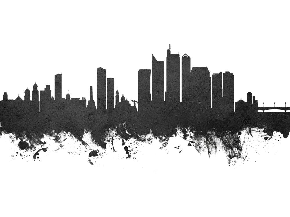 Manila Philippines Skyline Black & White