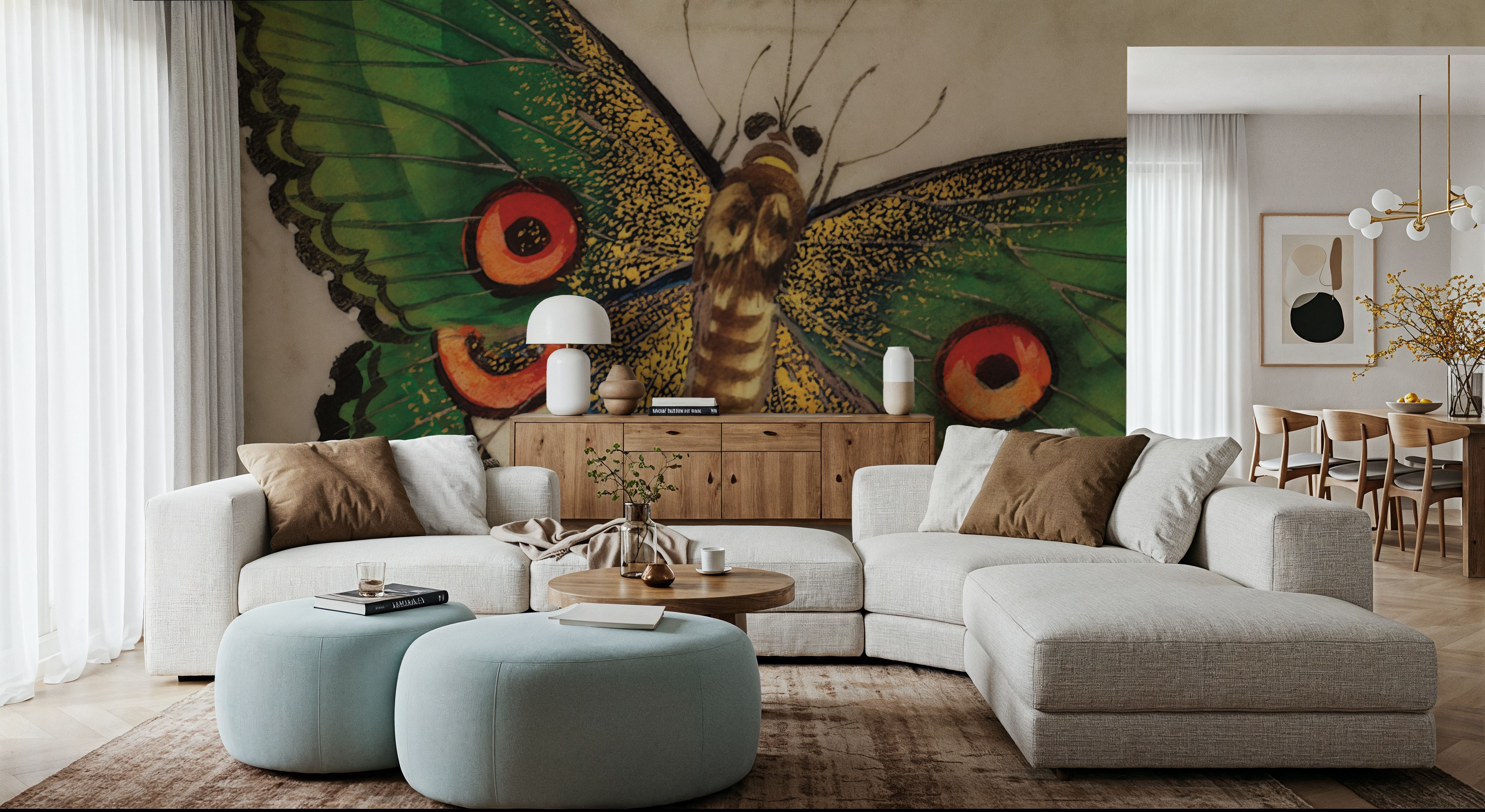 Vintage Green Butterfly
