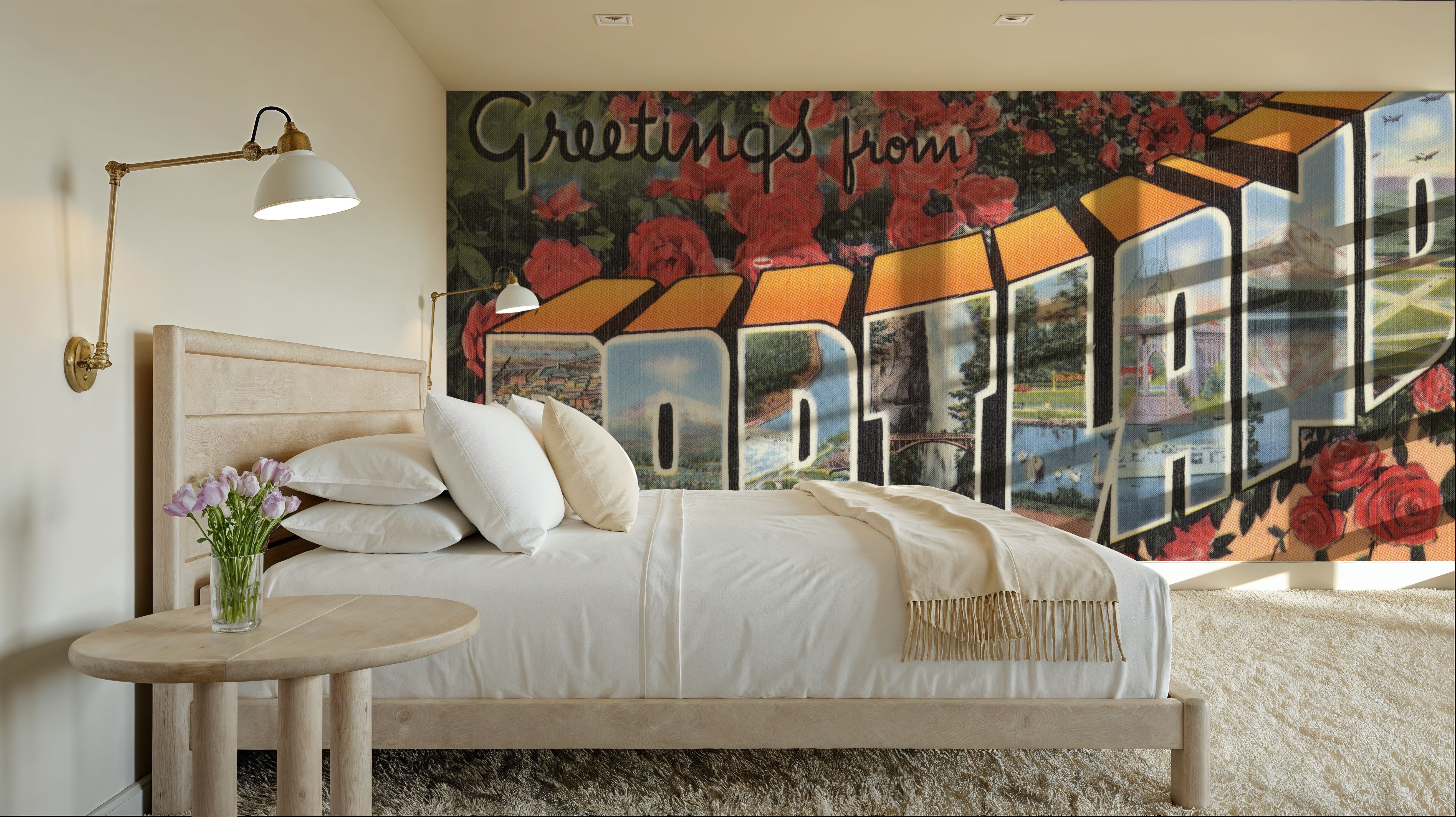 Greetings from Portland - Screenprint Postcard, Papier peint