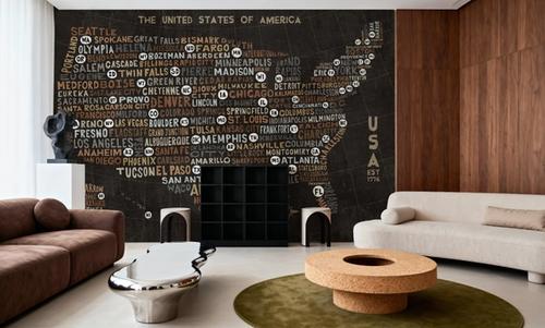 US City Map Black