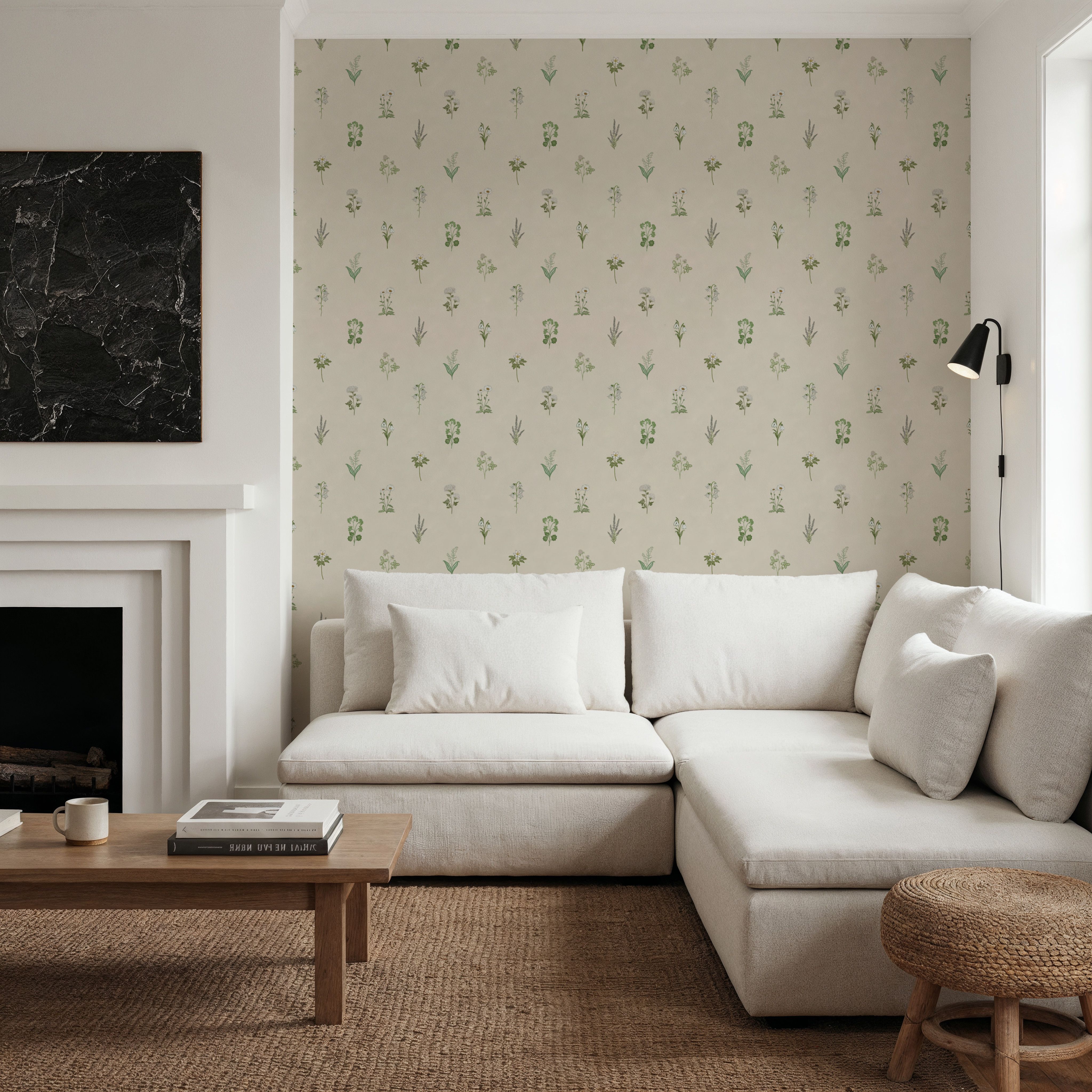 Nordic Flora Ivory, Cream