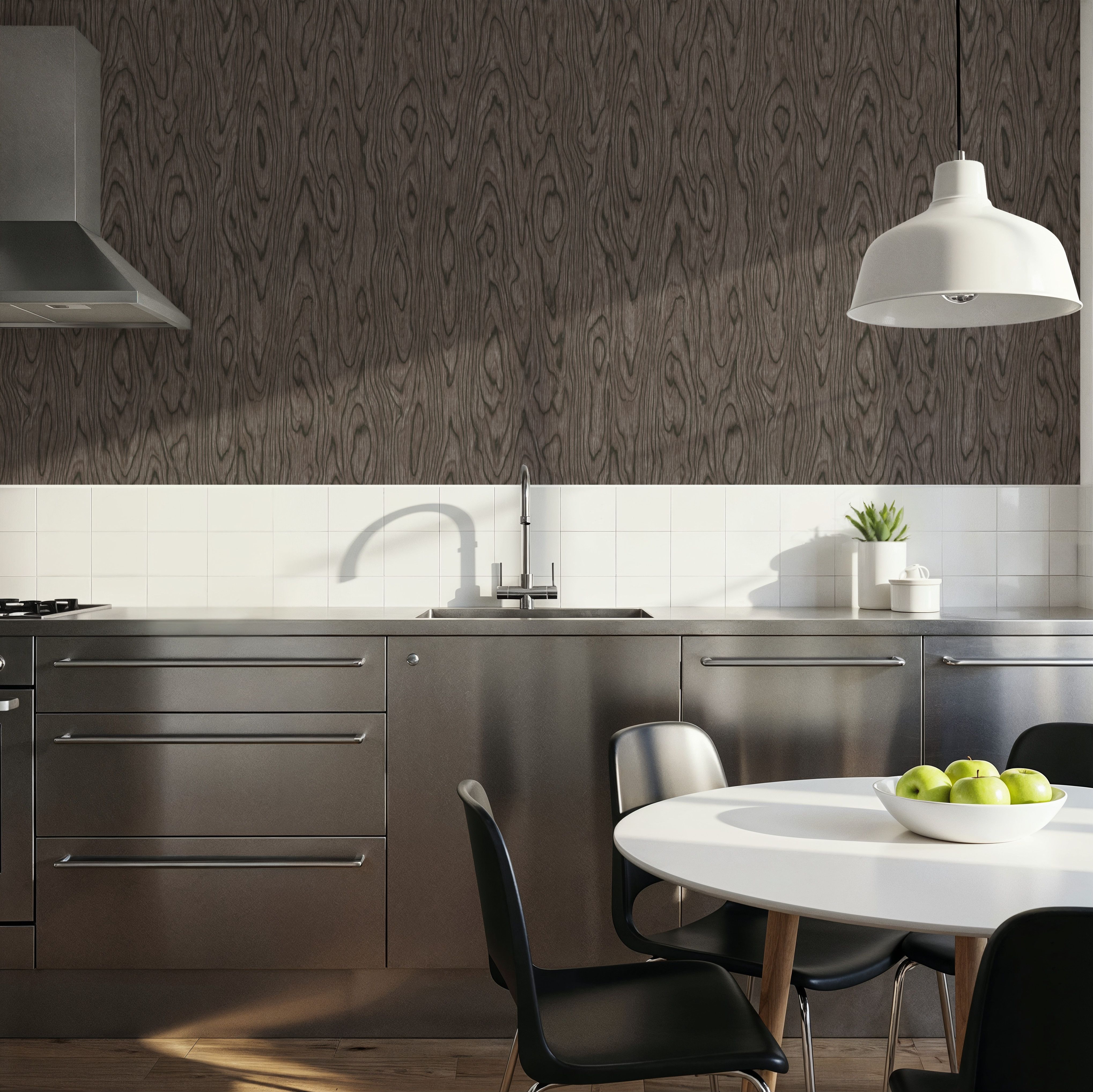 Conoid Grain, Raw Umber, Papel de parede
