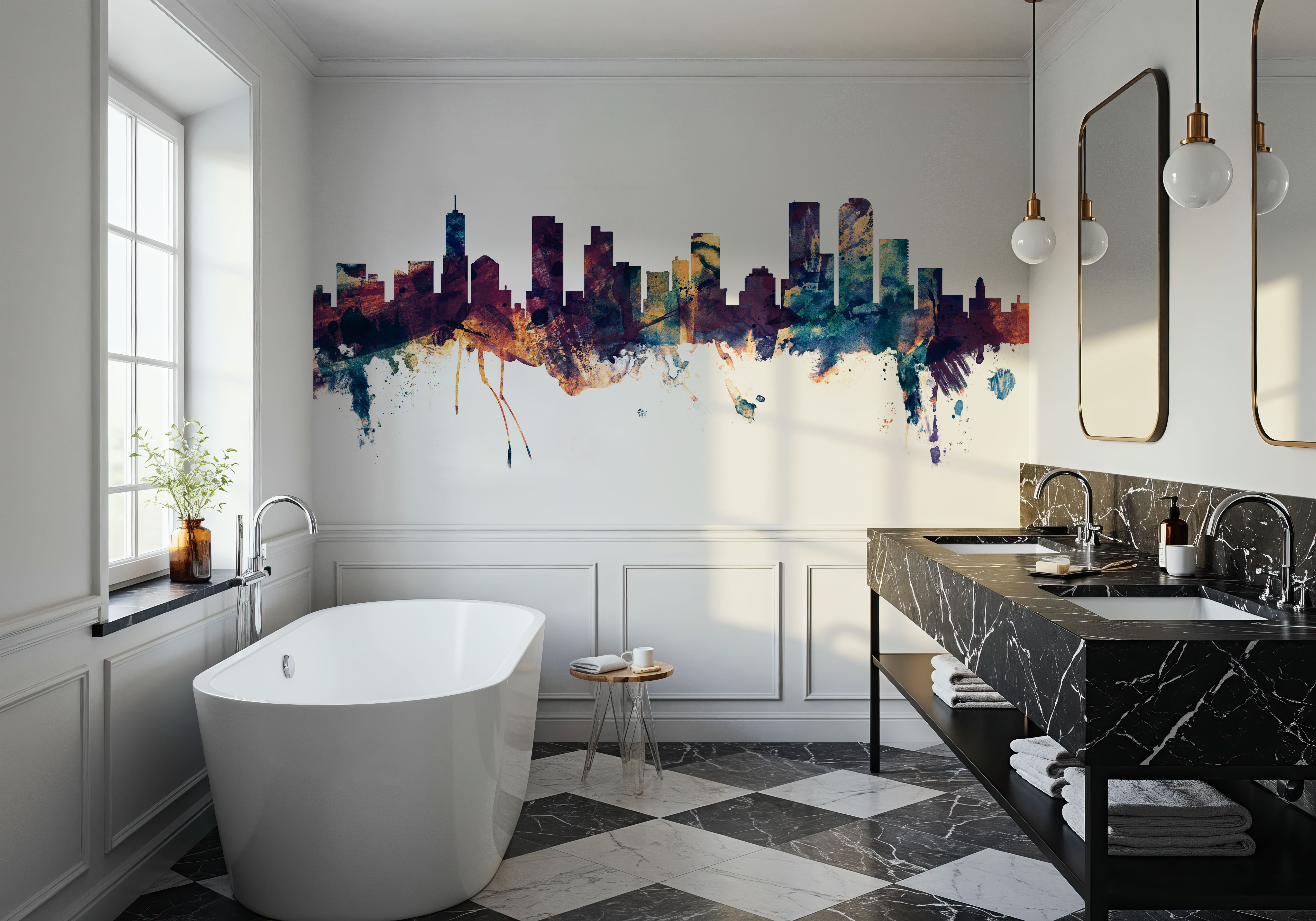 Denver Skyline Blue & Bronze