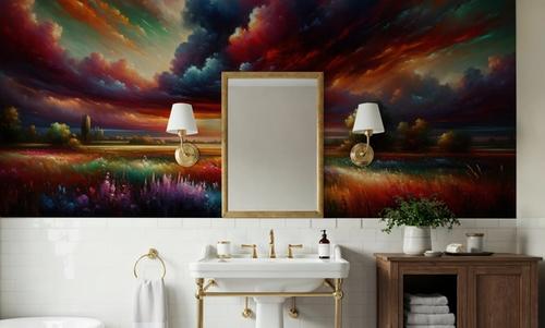 Watercolor Colorful Landscape