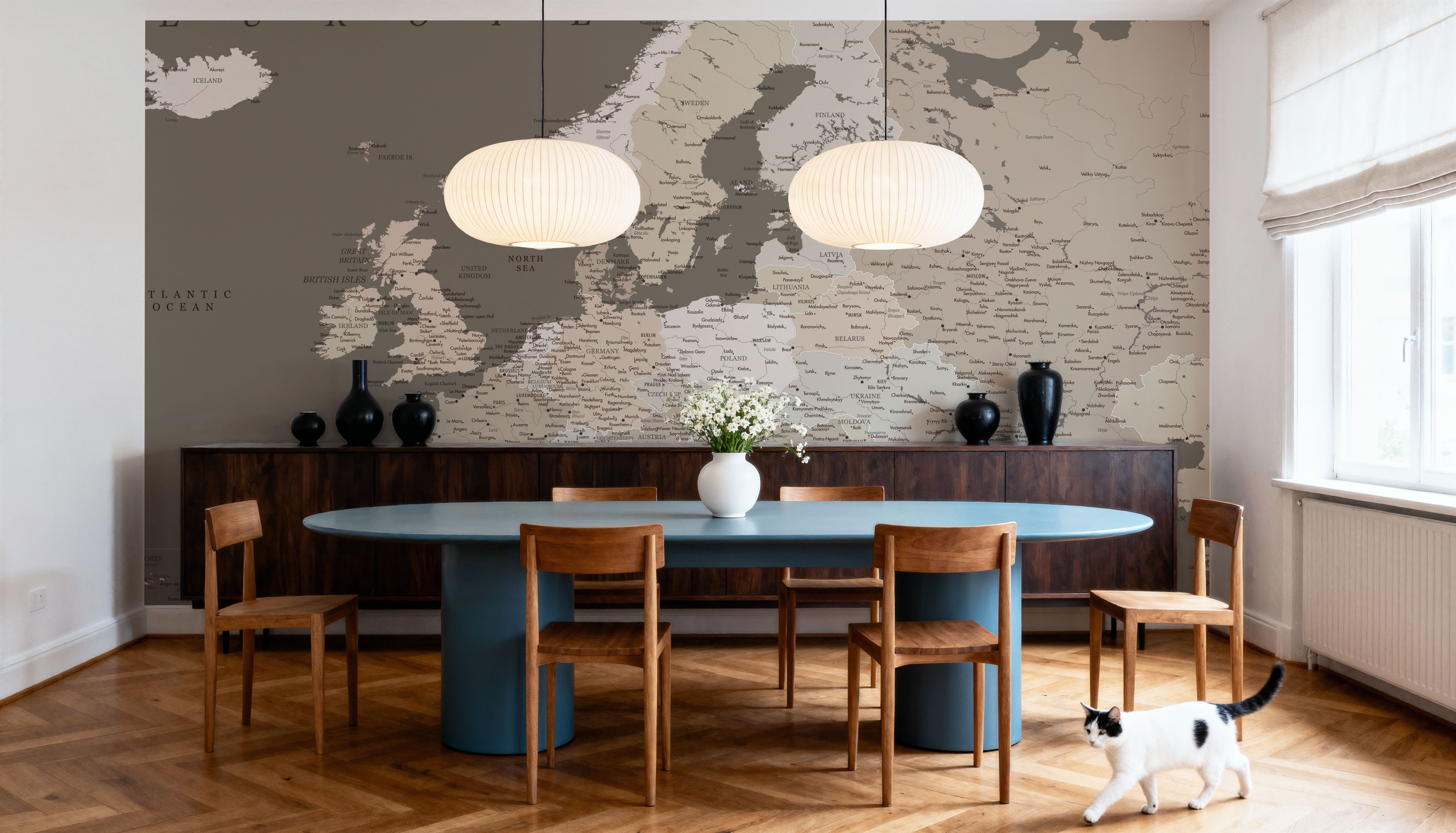 Europe Map Detailed - Earthy