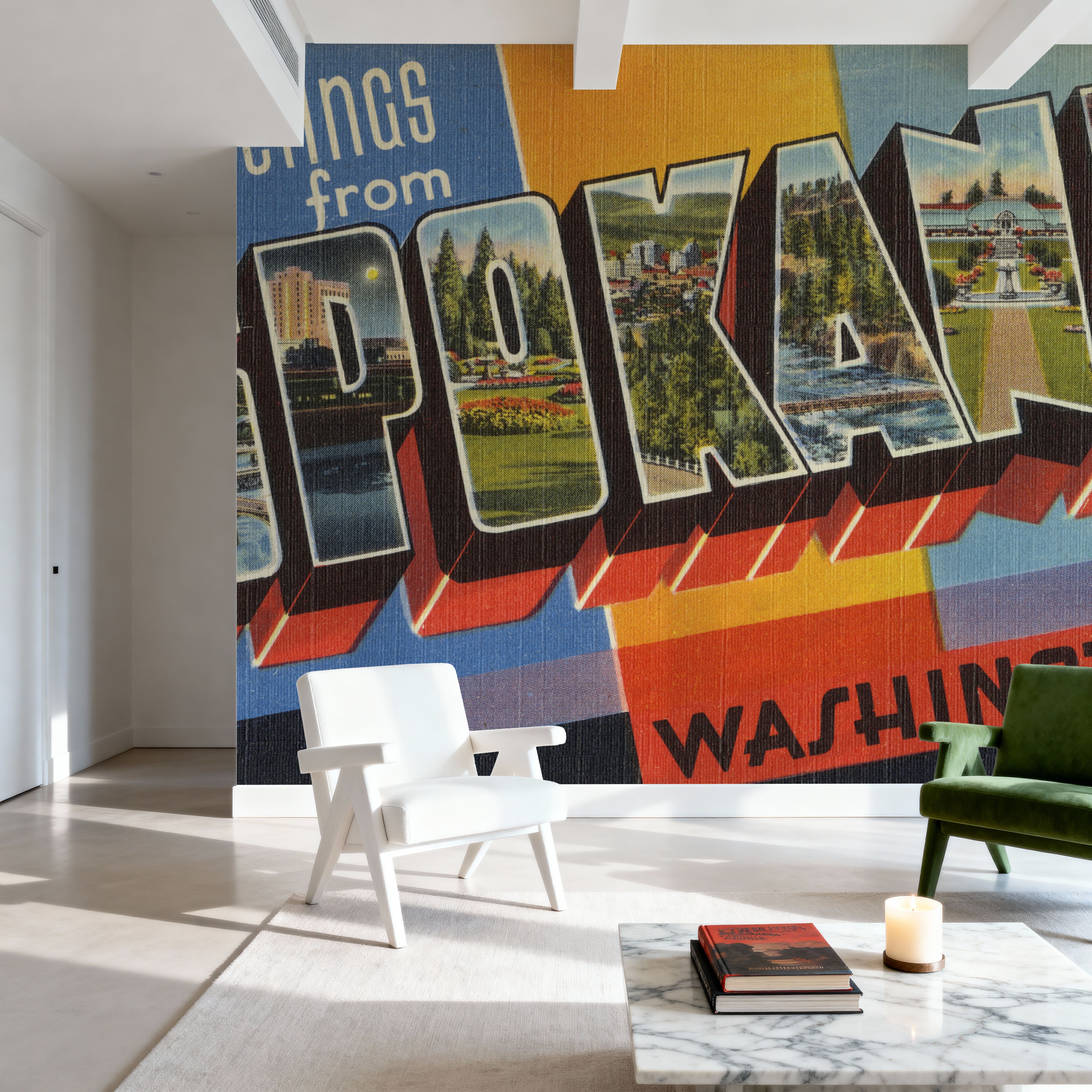 Greetings from Spokane - Screenprint Postcard